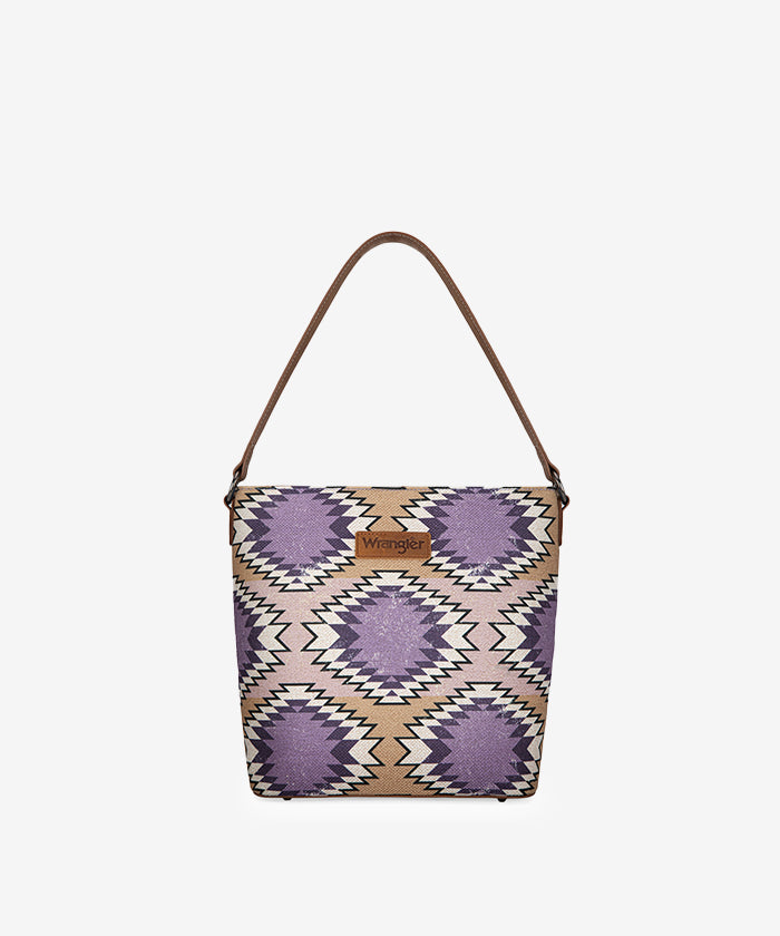 Wrangler Dual-Sided Print Canvas Shoulder Bag for Men & Women - Stylish Crossbody Purse for Travel, Work, and Everyday Use