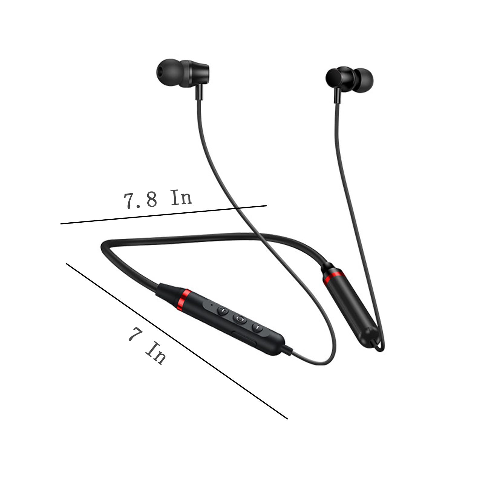 Wireless Bluetooth Earbuds, Sports Headphones with High Power Stereo Sound, Neckband Earphones for Running, Workout, Travel & Office Use - Perfect for Gym, Commuting & Business Calls