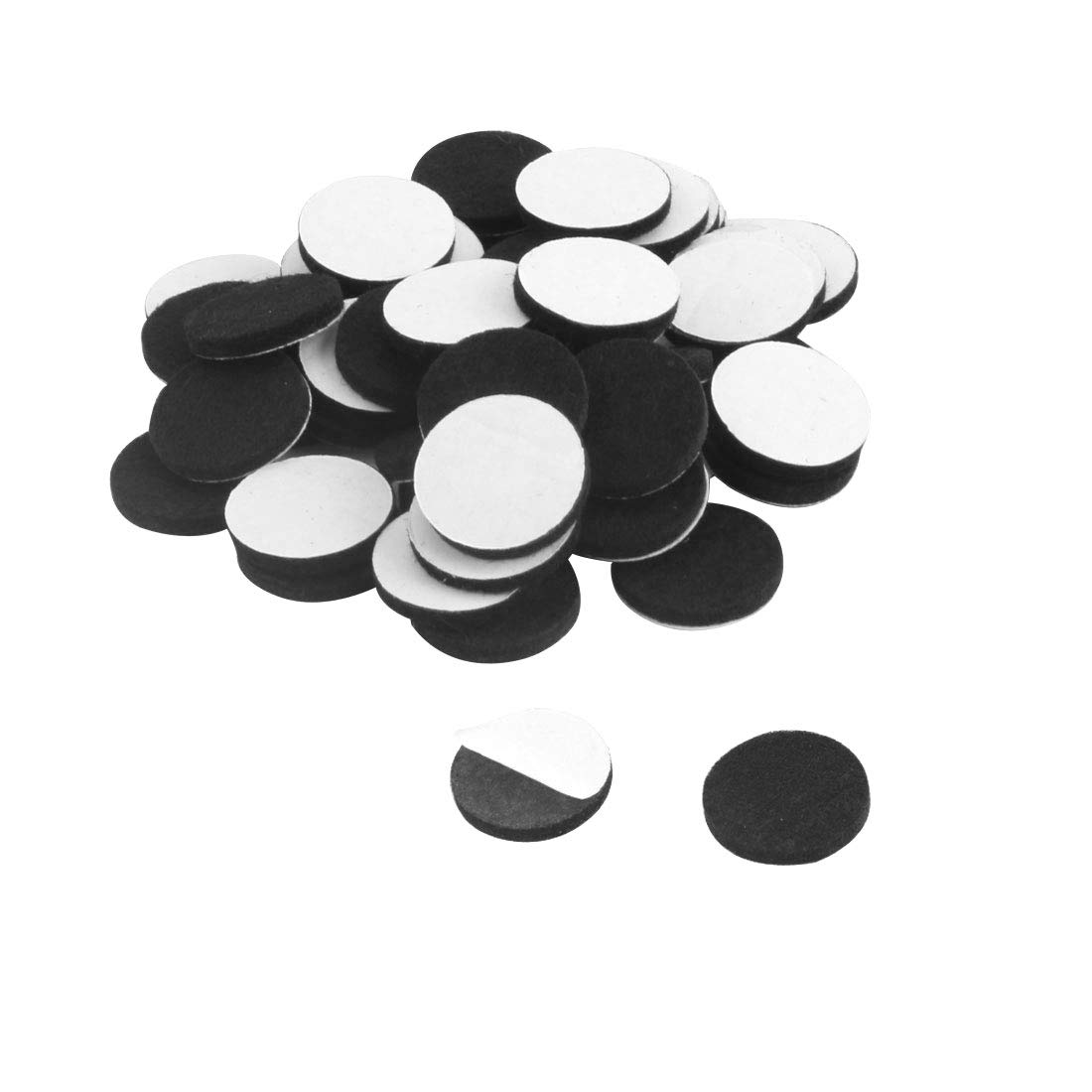uxcell 20mm Self-Adhesive Furniture Felt Pads (50-Pack, Black) - Non-Slip Protectors for Chairs, Tables & Hardwood Floors - Home & Office Use