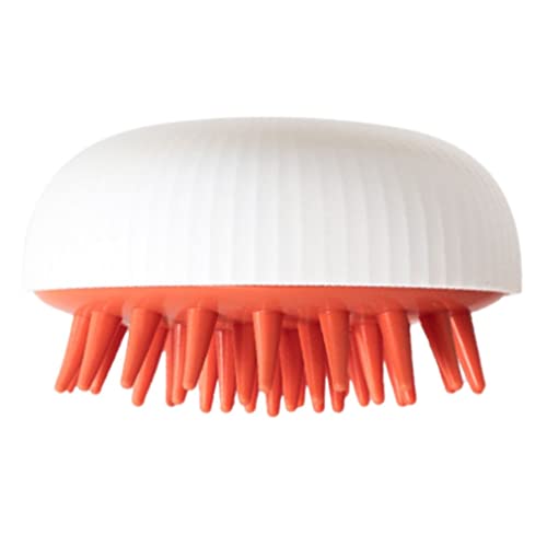 Silicone Shampoo Brush & Scalp Massager - Gentle Hair Washing Comb with Soft Bristles for Head Massage, Bath & Spa Relaxation - Perfect for Stress Relief & Hair Care at Home or Salon (White)