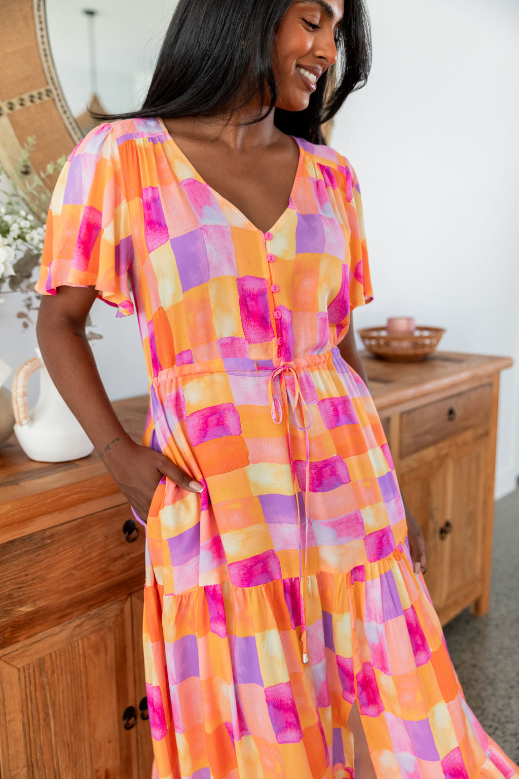 Bonnie Maxi Dress with Illusion Neckline - Elegant Flowy Long Dress for Women | Perfect for Weddings, Parties & Summer Outfits