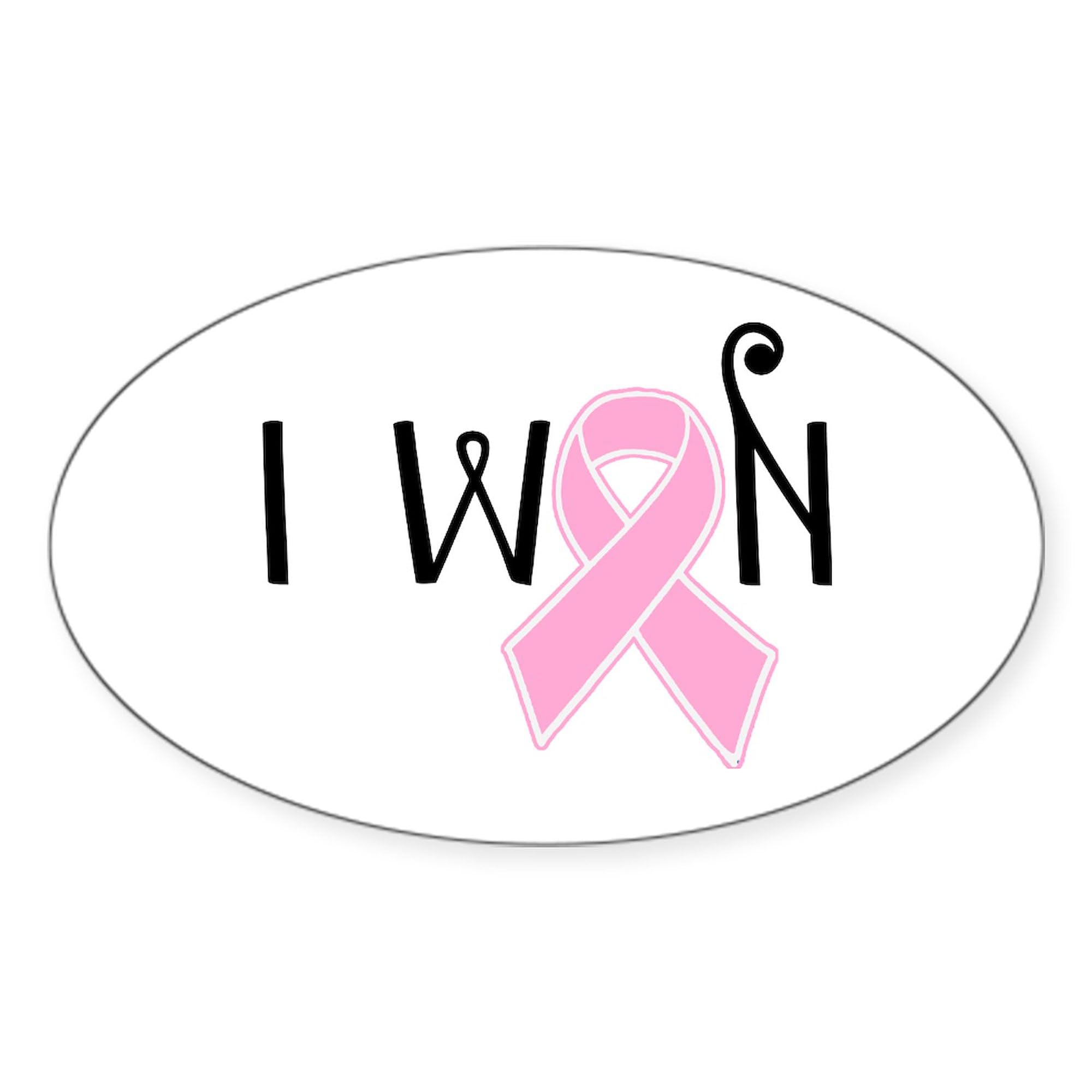 Breast Cancer Awareness Car Sticker - I Won Oval Bumper Decal for Cars, Trucks & Laptops - Show Support for Survivors & Awareness Campaigns