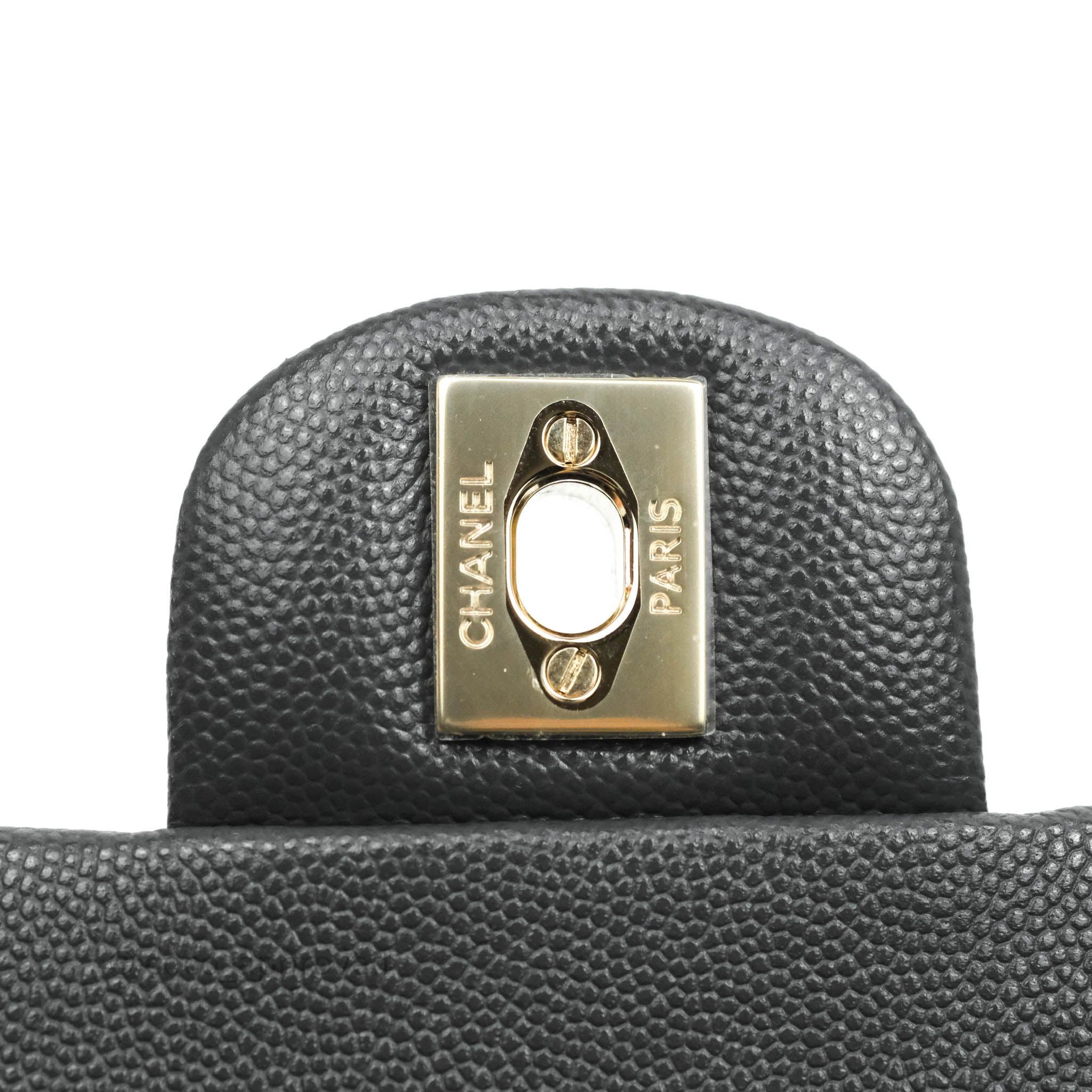 Chanel Classic M/L Medium Double Flap Bag in Dark Grey Caviar Leather with Gold Hardware - Luxury Handbag for Women, Perfect for Work, Evening Events & Special Occasions