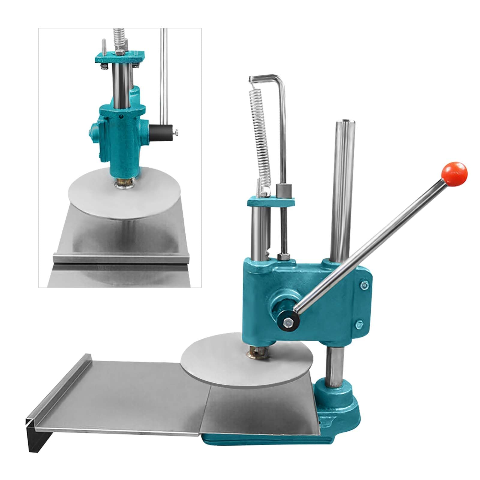 9.5 Inch Stainless Steel Pizza Dough Press Machine - Manual Pastry Press for Hand Pies, Bread Molds & Pie Crusts - 0.2-Inch Thickness - Perfect for Home & Commercial Kitchen Use - Ideal for Bakeries, Restaurants and Pizza Shops