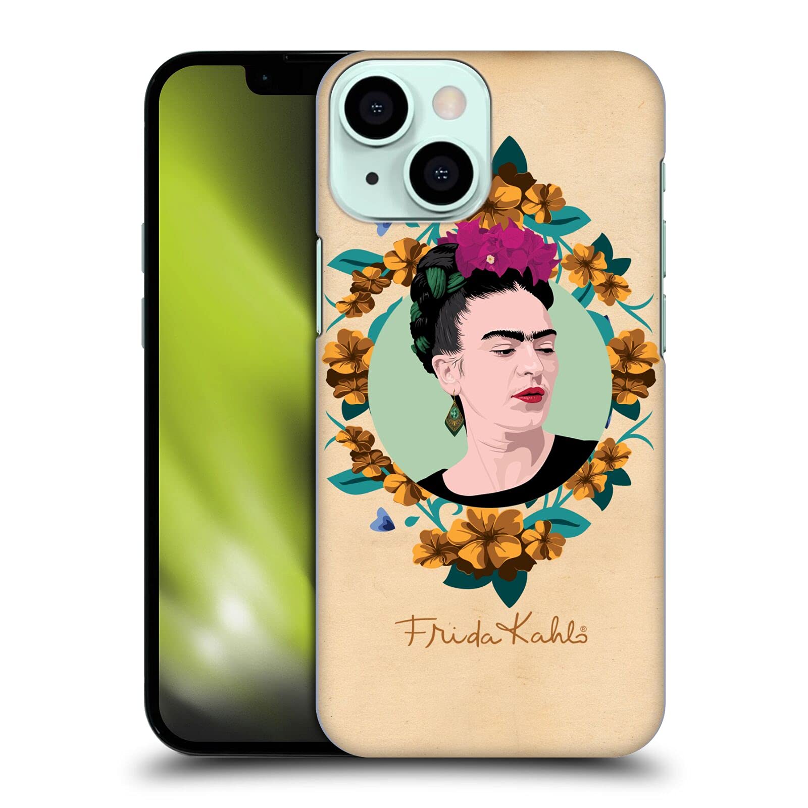 Officially Licensed Frida Kahlo Purple Portrait Hard Case for iPhone 13 Mini - Durable Protective Phone Cover with Artistic Design, Perfect for Everyday Use, Travel & Gift Giving