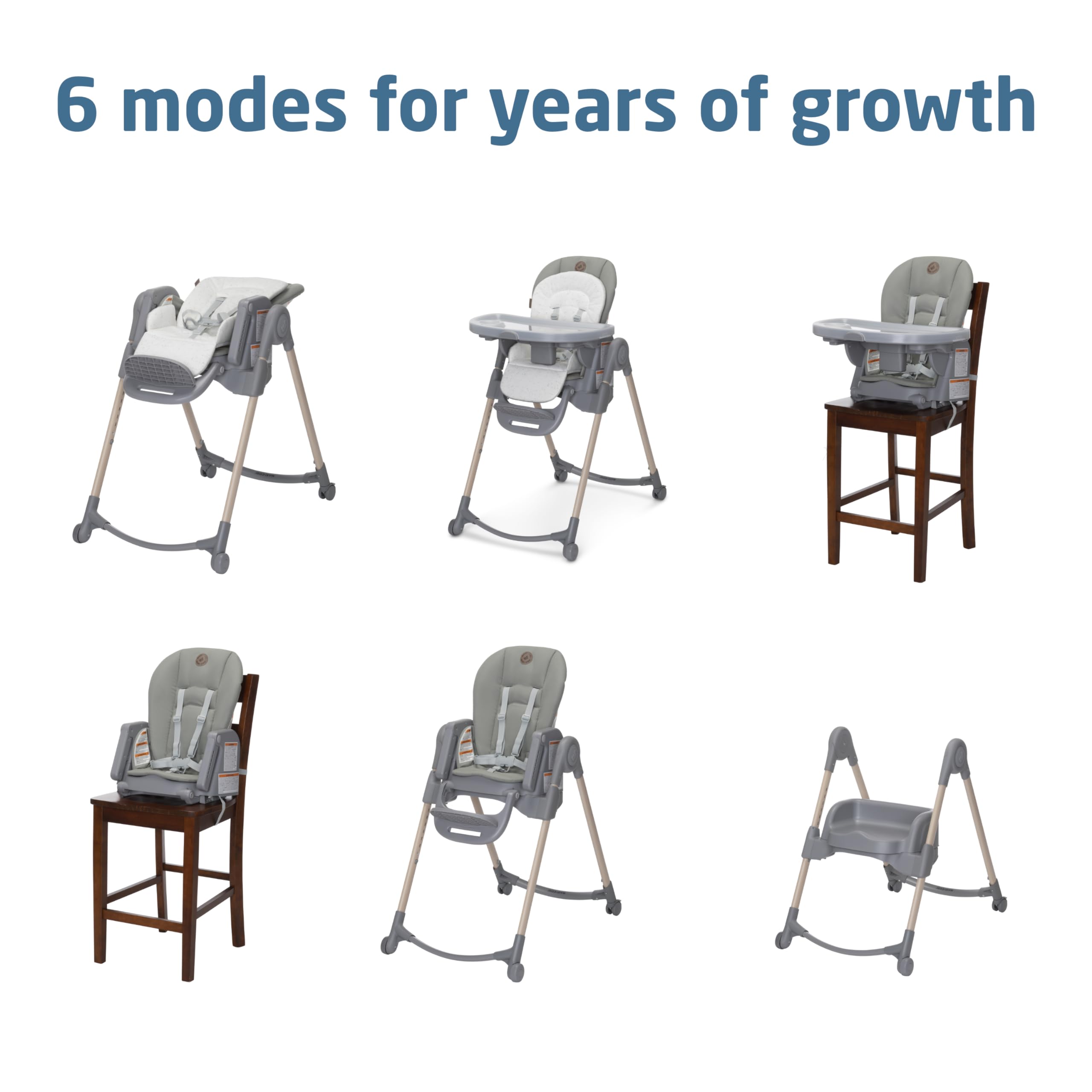 Maxi-Cosi Minla 6-in-1 Convertible Baby High Chair | Foldable, Adjustable & Portable | Classic Green Design | Perfect for Dining, Travel & Small Spaces
