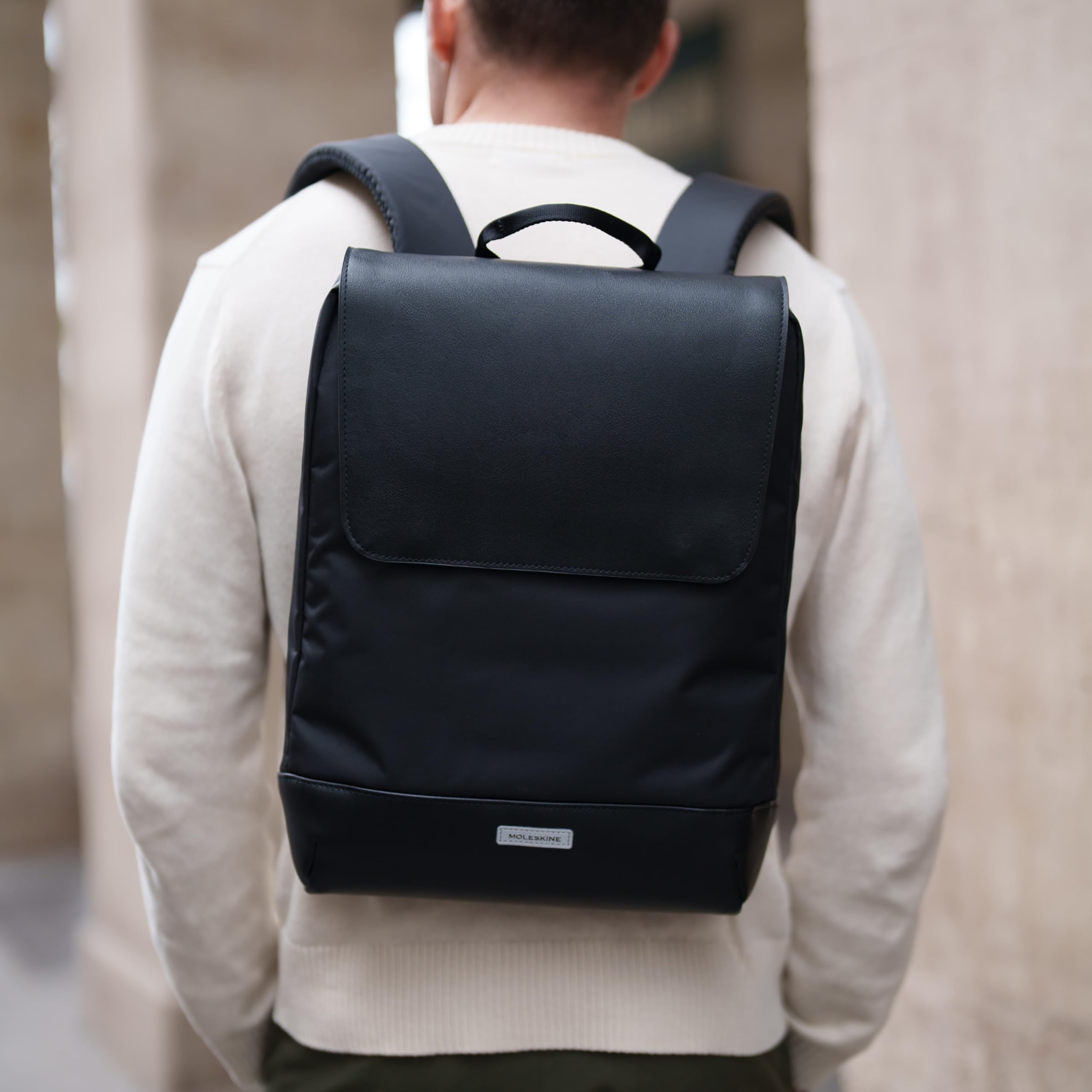Moleskine Metro Collection Slim Laptop Backpack - Lightweight Tablet & 15 Inch Laptop Backpack (31x42x10cm) - Perfect for Work, School & Travel - Black