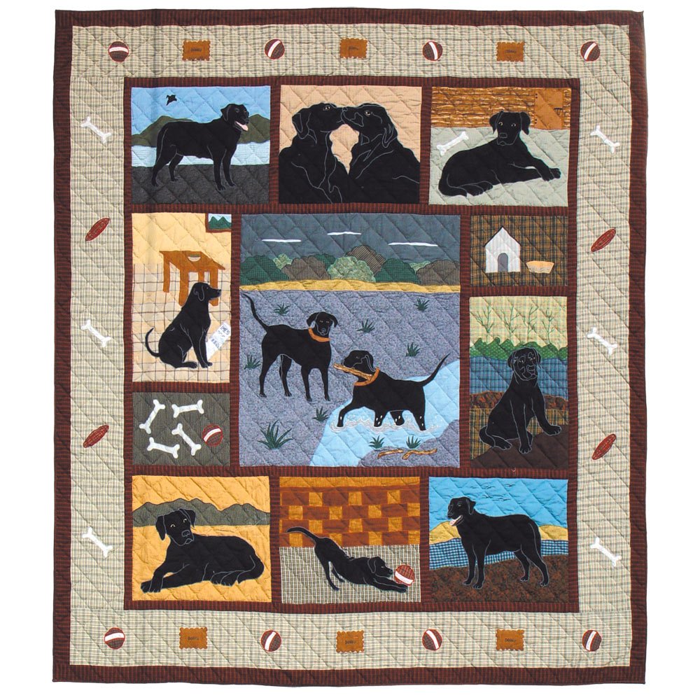 Premium Black Lab Quilt Queen Size 85