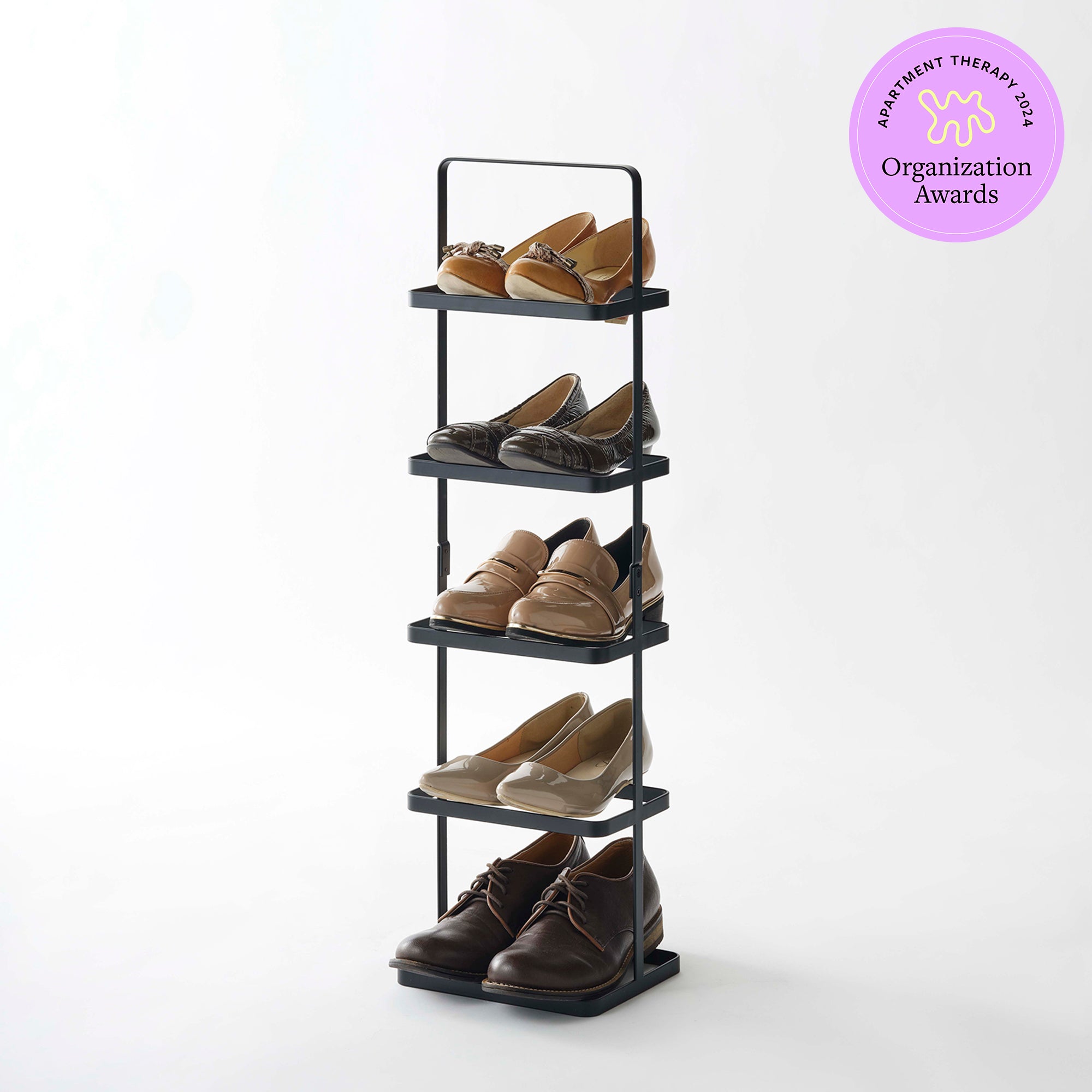 31 Inch Tall Steel Shoe Rack - Heavy Duty Shoe Organizer for Entryway, Closet & Mudroom - Space Saving Shoe Storage Shelf for Home & Office