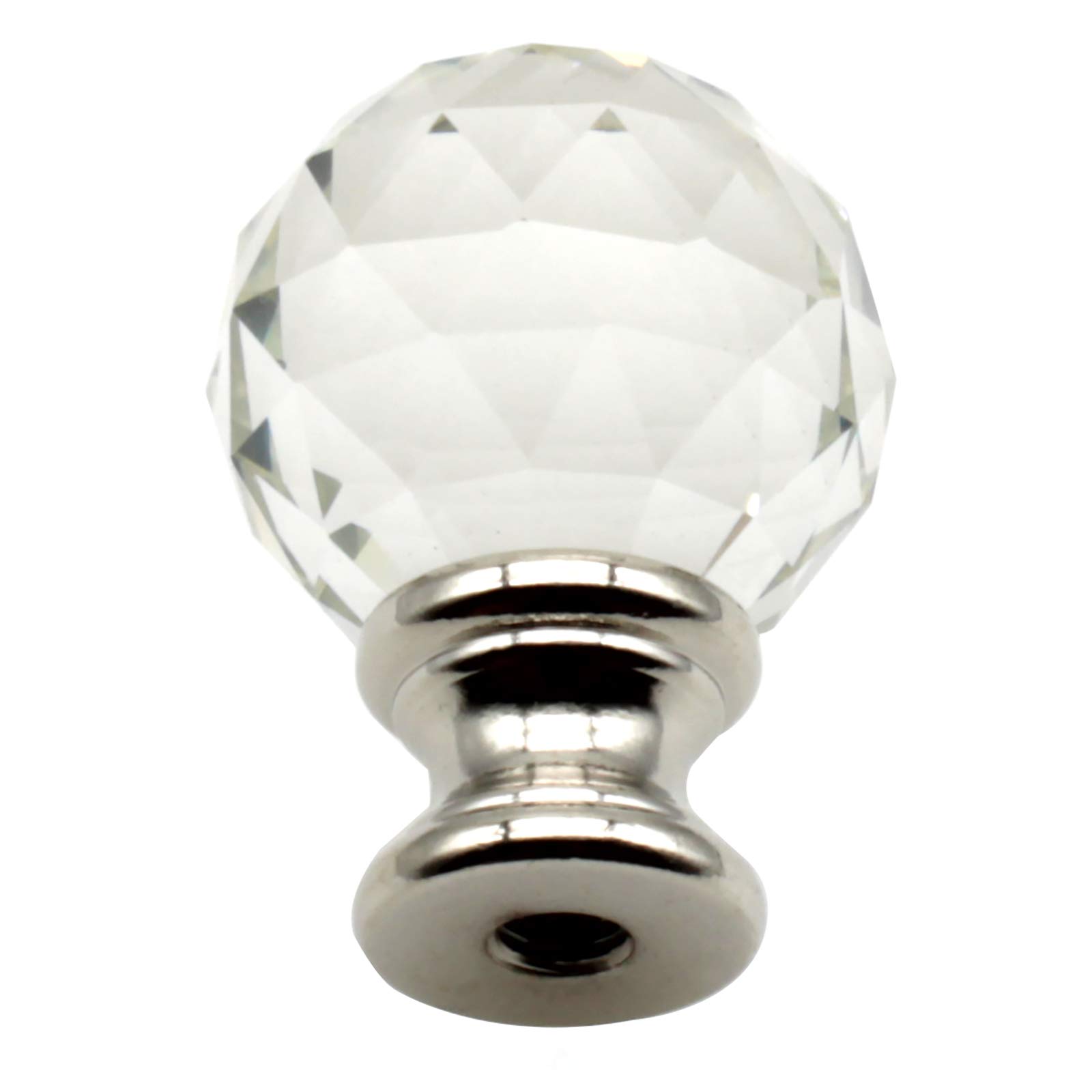 1-3/4 Inch Clear Crystal Lamp Finial Cap - Decorative Knob for Lamp Shades - Elegant Lighting Accessory for Bedroom, Living Room, and Home Decor