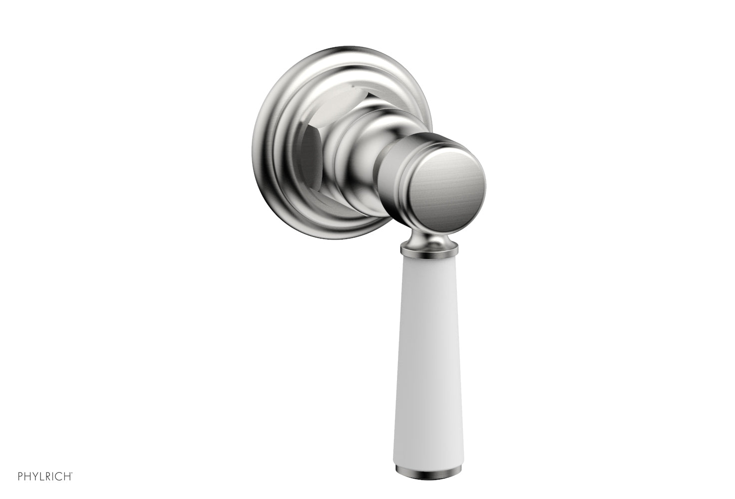 HEX TRADITIONAL/HENRI Volume Control Diverter Valve - Satin White Lever Handle (500-36) for Bathroom & Shower Fixtures