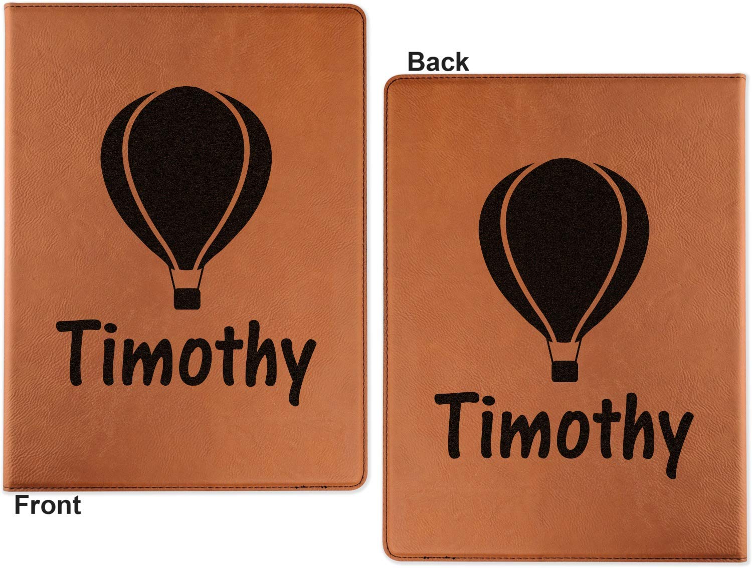 Personalized Watercolor Hot Air Balloons Leatherette Portfolio with Notepad - Small Double-Sided Organizer for Business, Travel & Gift Giving