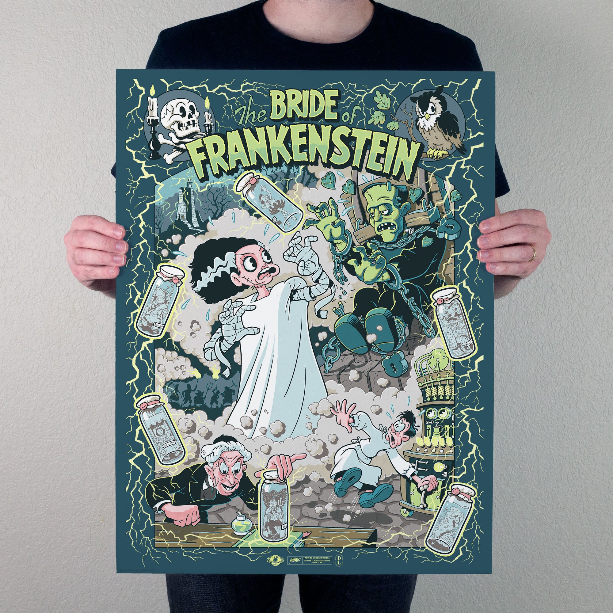 Bride of Frankenstein Movie Poster - Classic Horror Film Wall Art for Home Theater & Halloween Decor