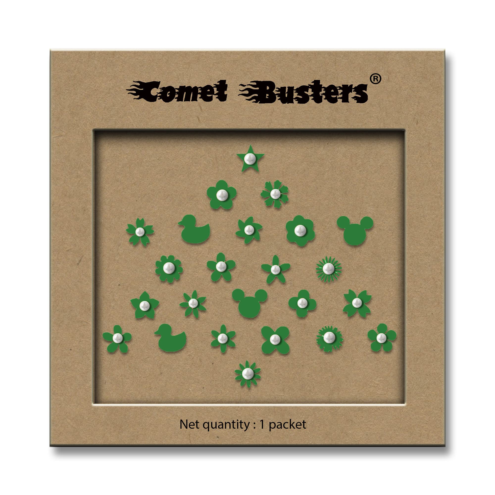 Comet Busters Cute Bindi Stickers for Kids & Girls - 6mm Face Decoration Accessories (BBO001-2, BBO031) - Perfect for Parties, Festivals & Costume Makeup
