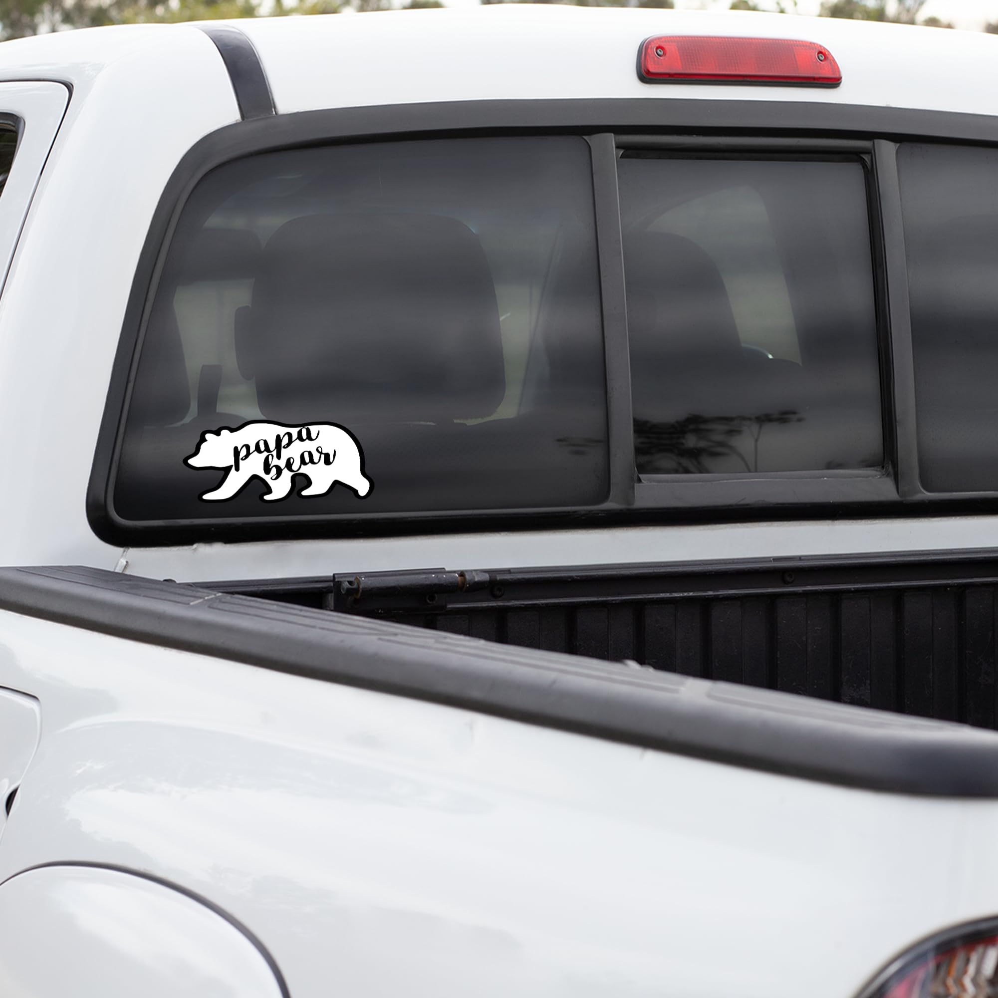 Papa Bear Vinyl Decal Sticker - 5.5 Inch White Car Sticker for Windows, Trucks, SUVs, Vans, Walls, Cups & Laptops | Durable Removable Decal KCD2399 | Perfect for Car Decoration, Home Decor & Personalized Gifts
