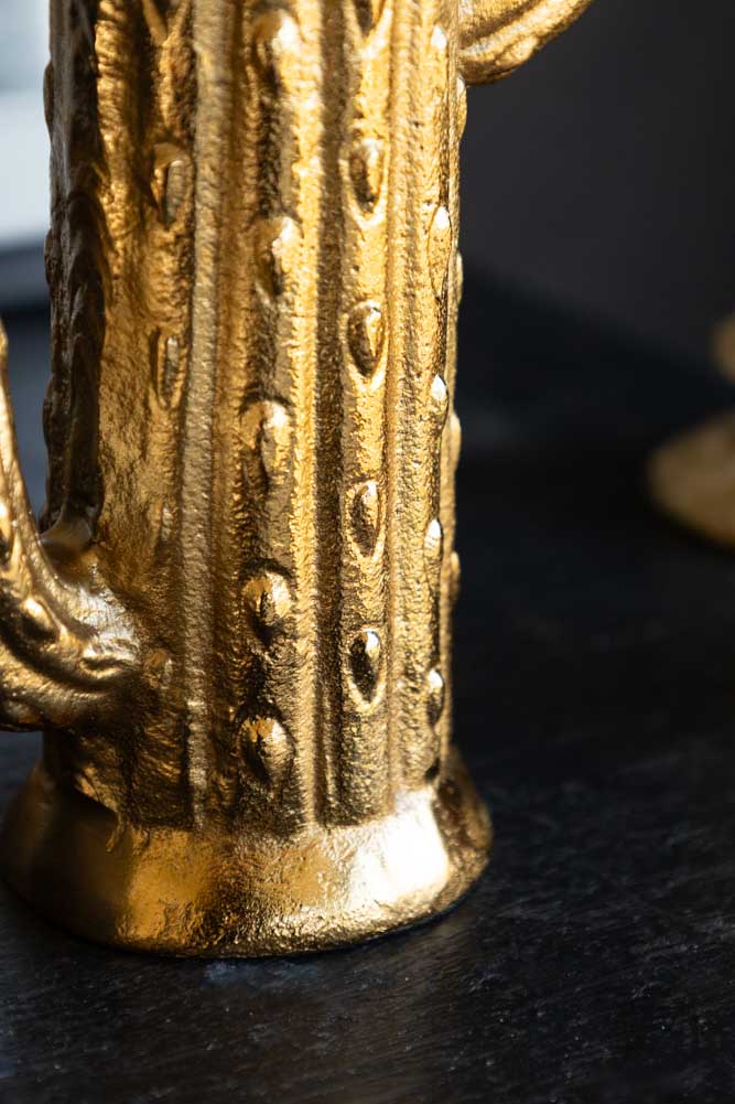 Golden Cactus Stem Vase - Modern Succulent Planter for Home & Office Decor - Perfect for Desks, Shelves, and Windowsills
