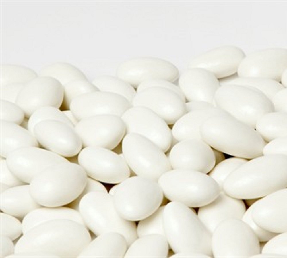 Premium White Jordan Almonds by Its Delish - 1 LB Bulk | Sugar Coated Almonds with Sweet Candy Shell - Perfect for Weddings, Bridal Showers, Baby Showers & Party Favors | Vegan, Kosher & Made in USA | Great for Candy Buffets, Gift Bags & Dessert Tables