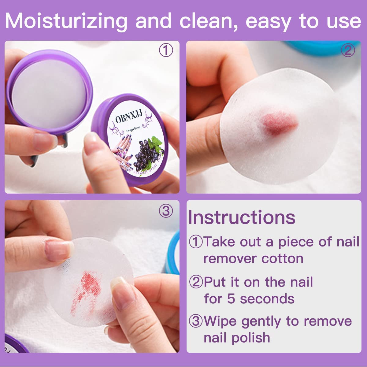 50pcs Organic Cotton Rounds for Makeup Removal & Skincare - Soft Reusable Facial Pads for Cleansing, Toner, Lotion Application - Includes 32 Nail Polish Remover Pads with Storage Box - Perfect for Travel, Spa & Daily Beauty Routine