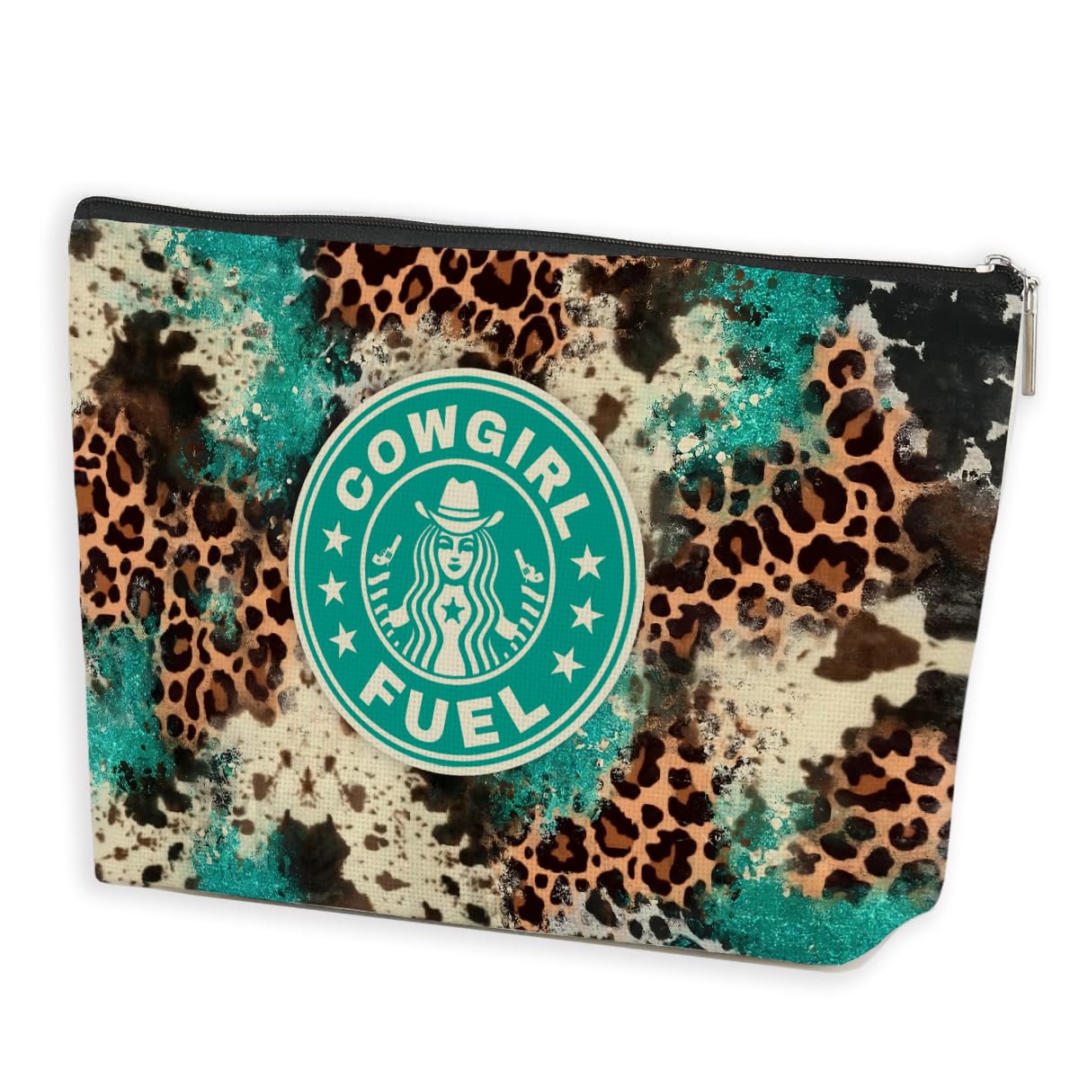 Western Makeup Bag for Women - Leopard Print Cosmetic Pouch | Travel & Gift