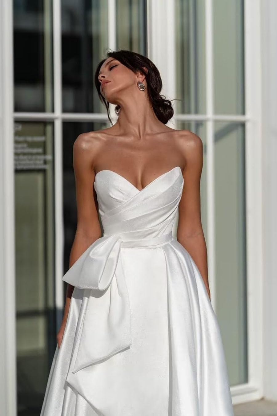Strapless Ball Gown Slim Slit Satin Prom Dress for Women | A-Line Wedding & Formal Evening Gown | Perfect for Prom, Homecoming, Black Tie Events & Bridal Parties