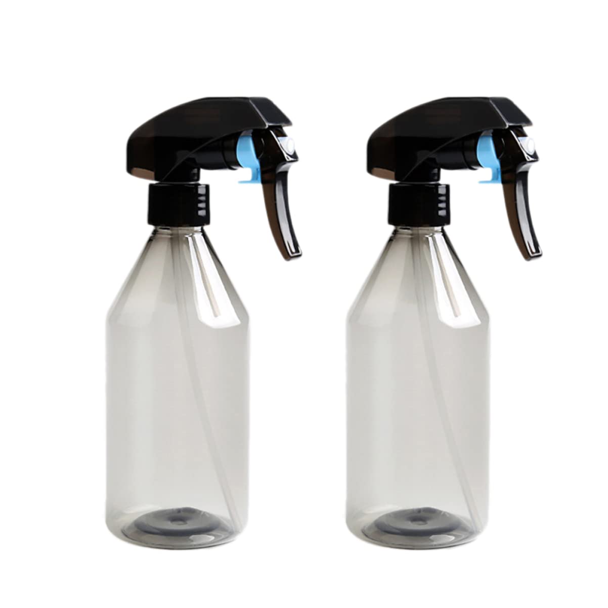 FRCOLOR 4pcs Trigger Spray Bottles for Hairdressing & Barber - Leak Proof Empty Fine Mist Dispenser for Hair, Garden, Makeup & Cleaning - Transparent Salon & Home Use (Black)