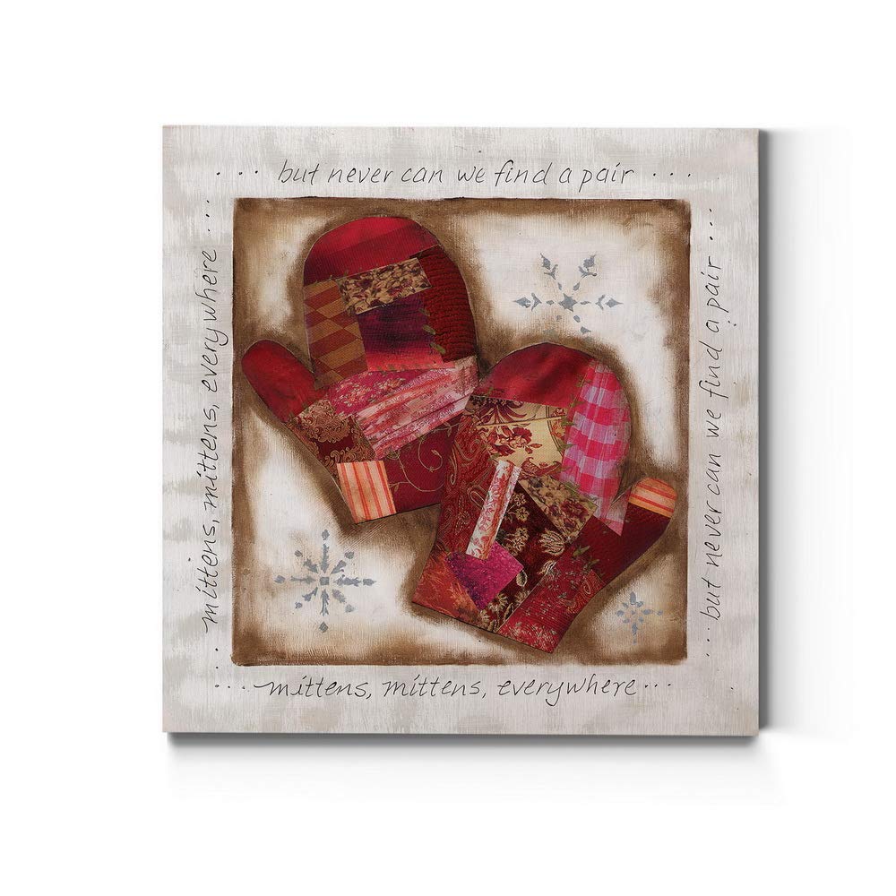 Renditions Gallery Christmas Canvas Wall Art - Holiday Décor with Joy, Tidings, Yule & Love - Festive Tinsel & Cookies Design - 24x24 Inches - Perfect for Living Room, Bedroom & Office Holiday Decorating