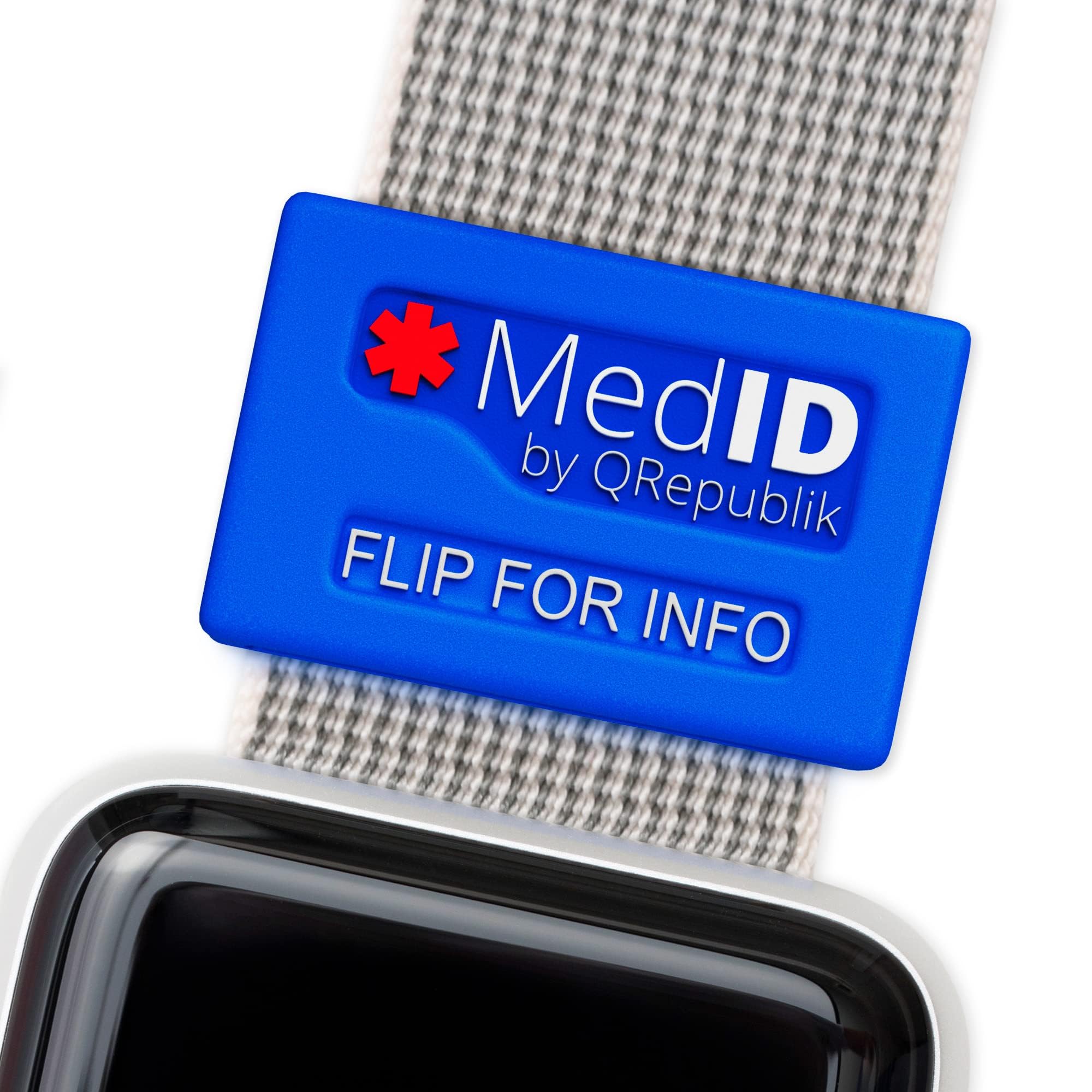 Medical ID Tags - Universal Fit for Samsung Gear, Apple Watch, Mi Band, Fitbit, Garmin & More | One Size for Men & Women | Perfect for Emergency Health Alerts & Daily Wear
