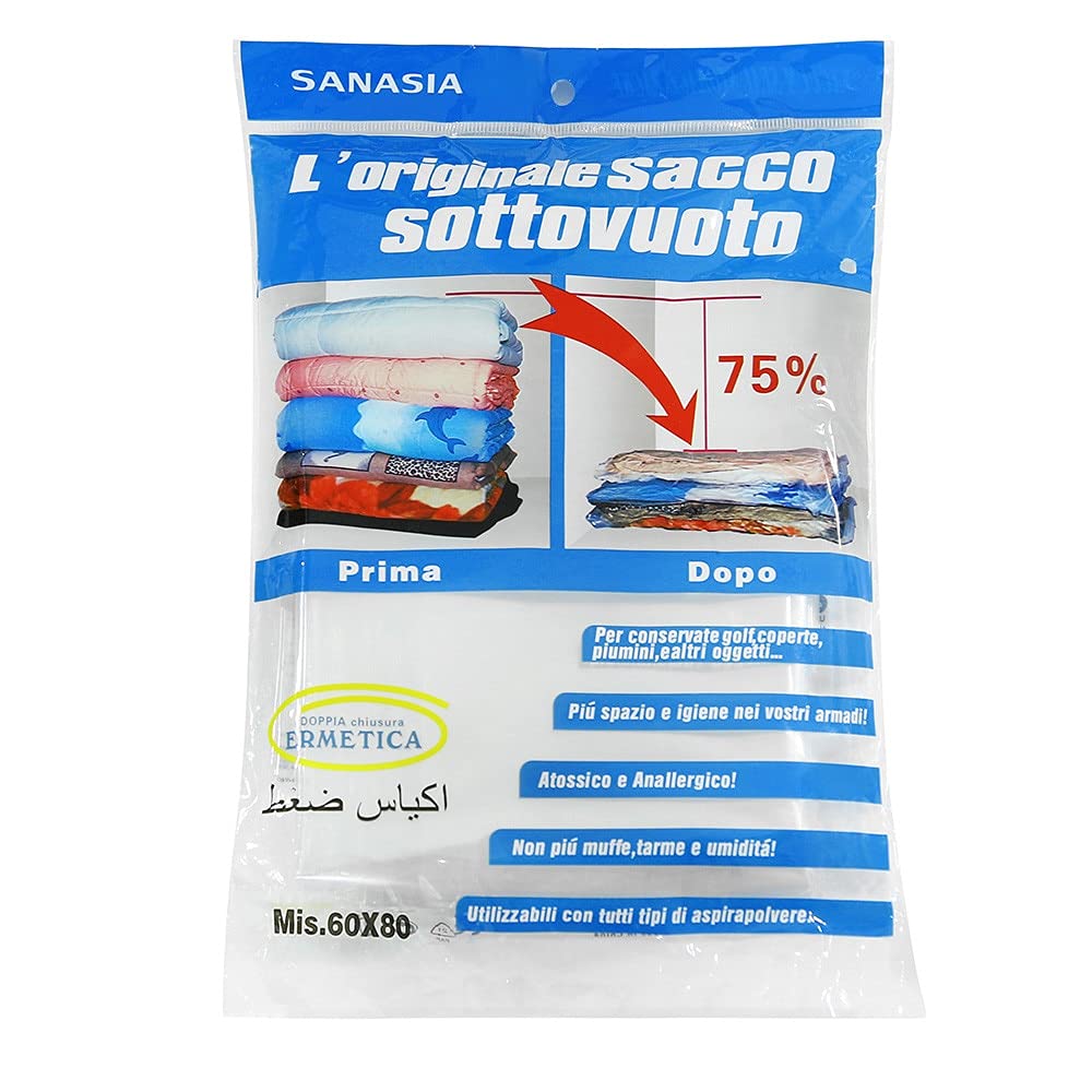 Space Saver Vacuum Storage Bags - Reusable Garment Covers for Clothes, Pillows & Blankets | Compressed Organizer Bags for Travel, Moving & Seasonal Storage | Seal Vacuum Bags to Maximize Closet Space