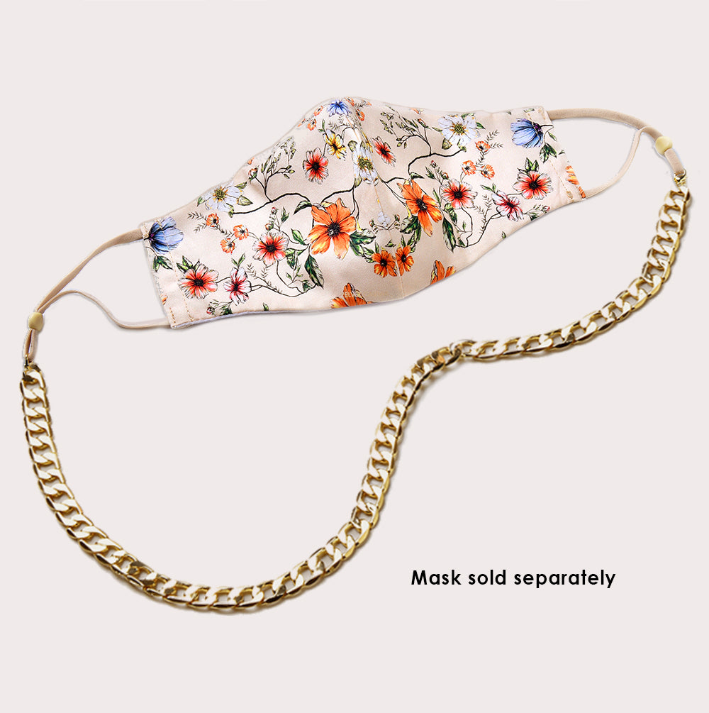 12mm Gold Curb Chain Necklace with Mask Pendant - Stylish Layering Jewelry for Everyday Wear & Gifting