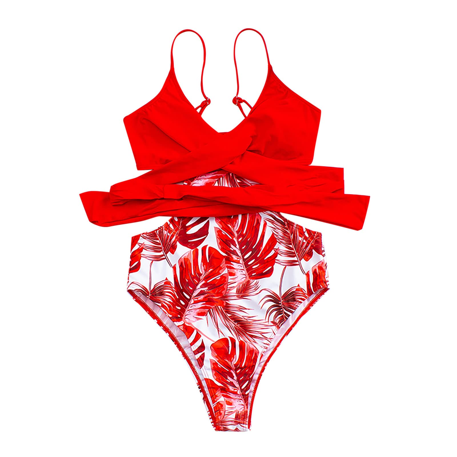 Sexy One-Piece Swimsuits for Women - Floral & Striped Cutout Lace-Up Design - Plus Size Bathing Suits for Beach, Pool & Summer Vacations