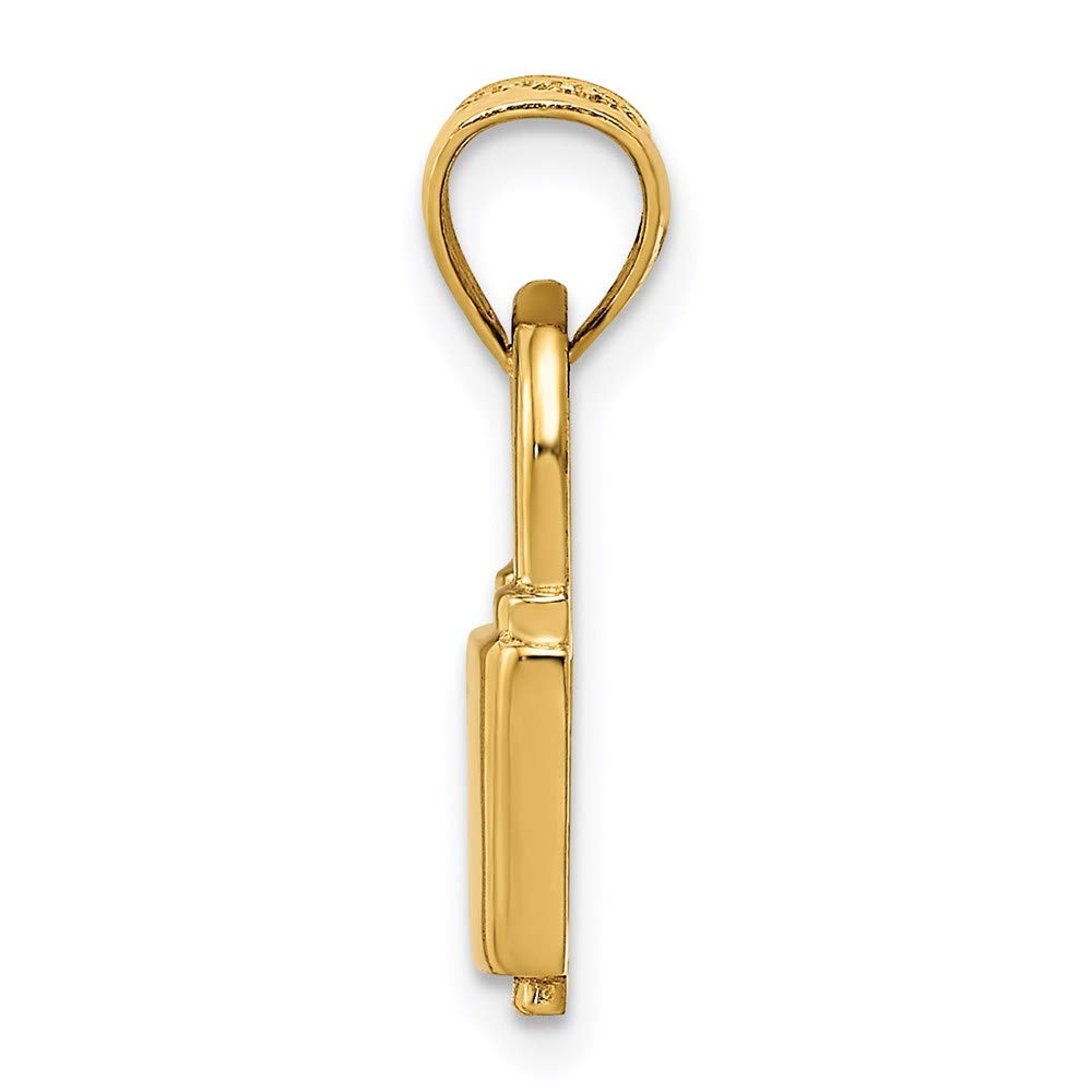 14k Yellow Gold Key Hole Lock Pendant - Elegant Necklace for Daily Wear