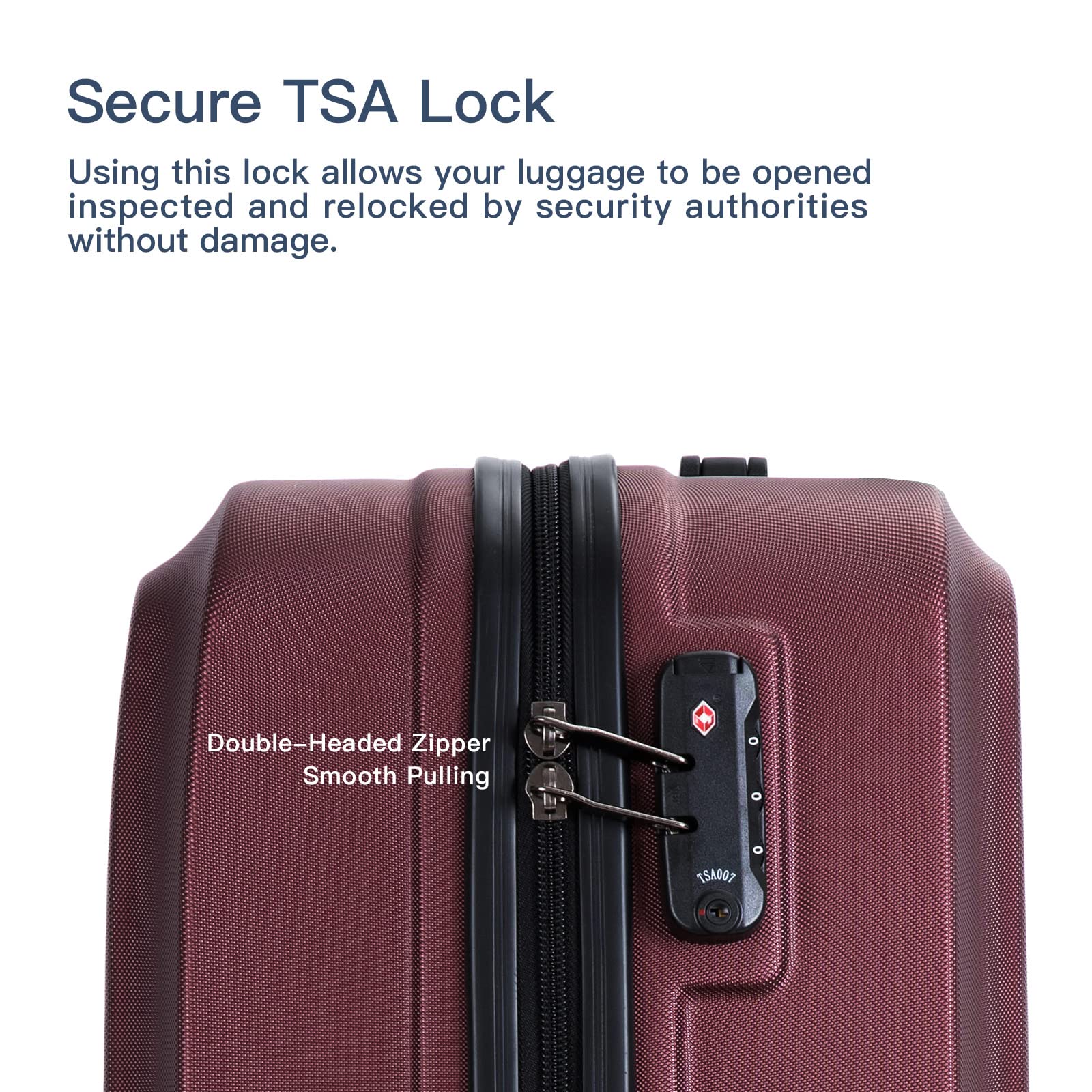 3 Piece ABS Hard Shell Luggage Set with Spinner Wheels & TSA Lock - 20in 24in 28in Carry On Checked Suitcase for Air Travel, Business Trips, Back to School & Vacation (Durable Lightweight Luggage for Men & Women)