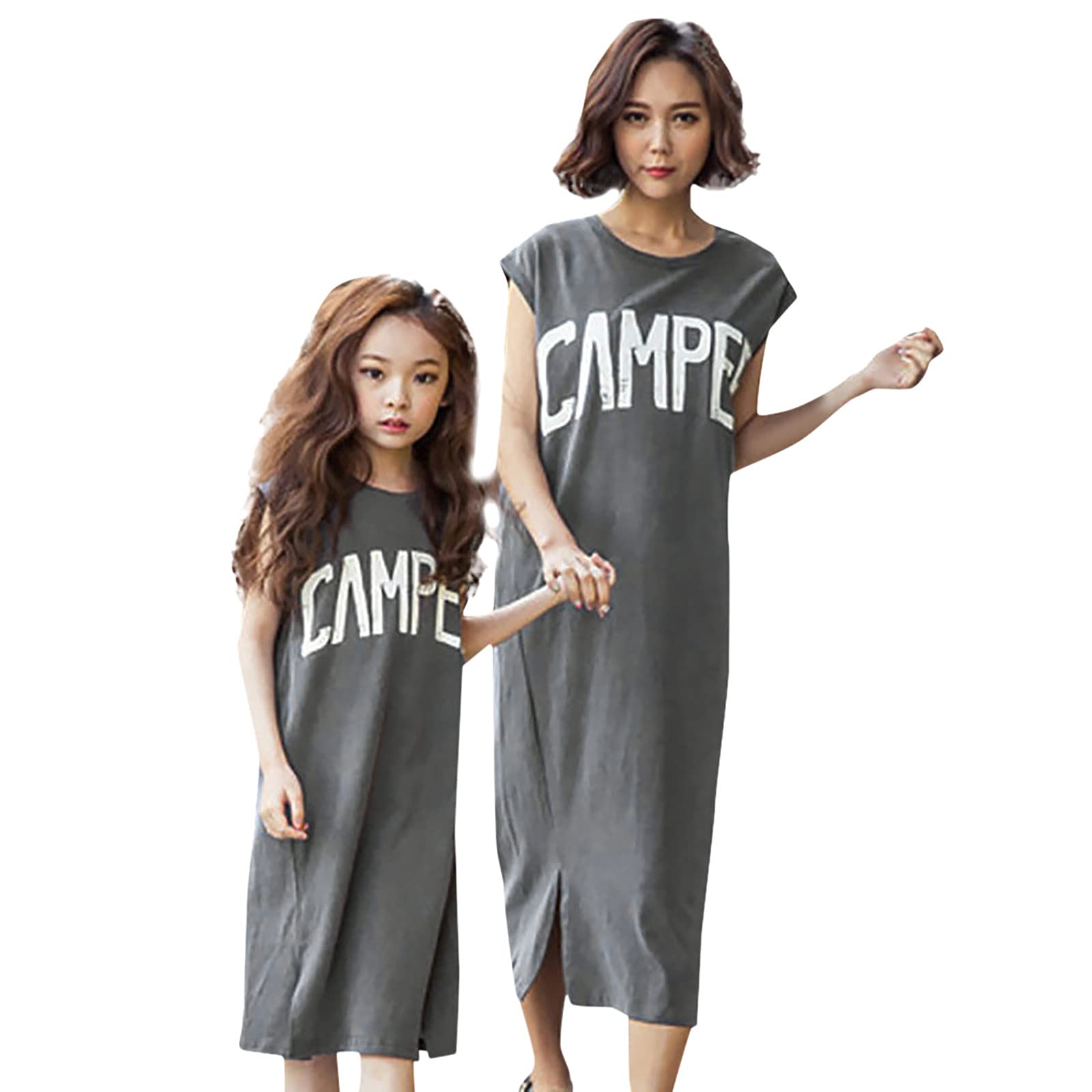 XINXI Baby Girl Sleeveless Vest Dress with Cool Print - Mommy & Me Matching Summer Outfit for Beach, Park, and Family Photos