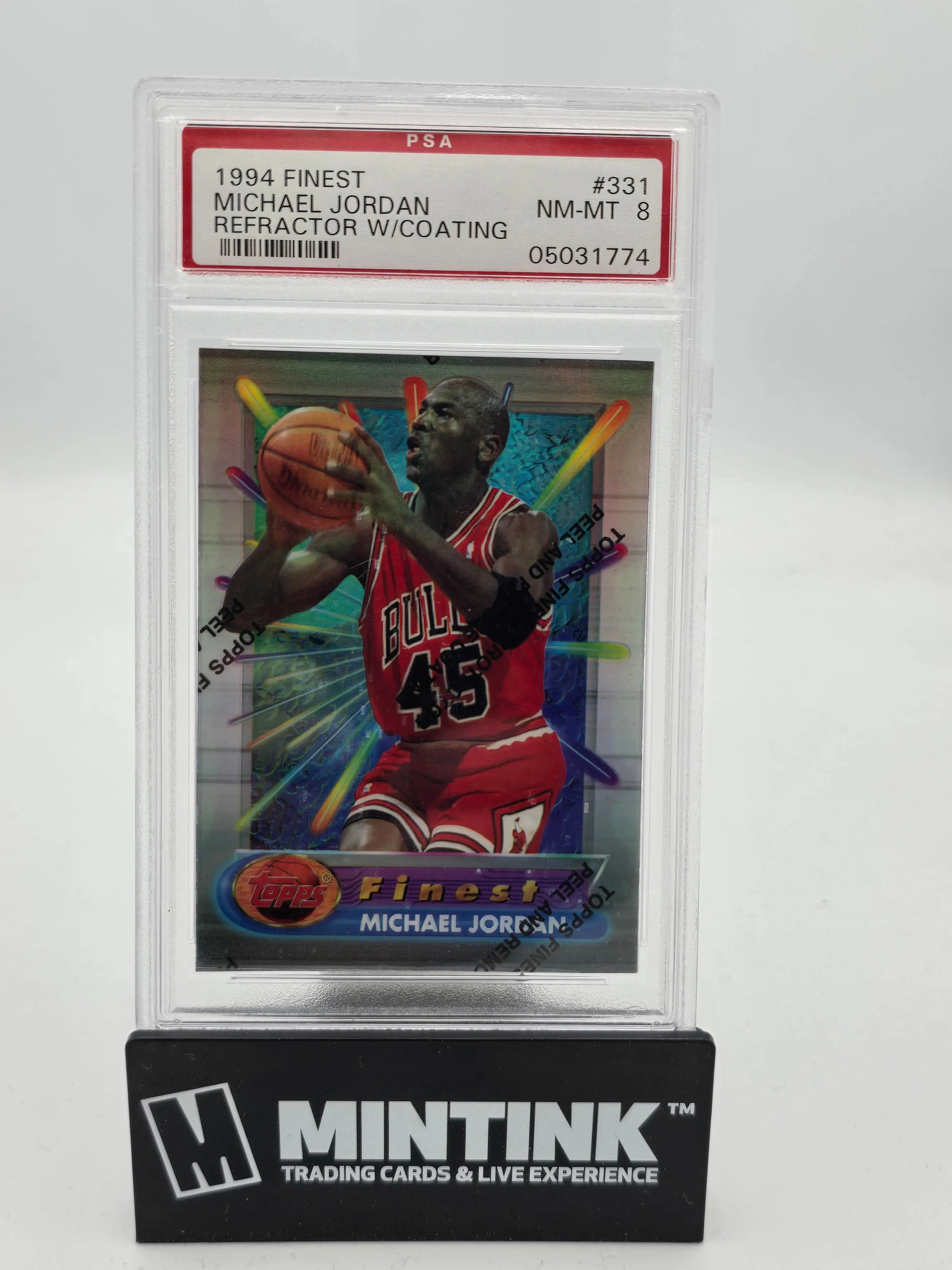 1994 Topps Finest Michael Jordan Refractor PSA 8 Graded Basketball Card - Rare Collectible for Sports Memorabilia & Investment