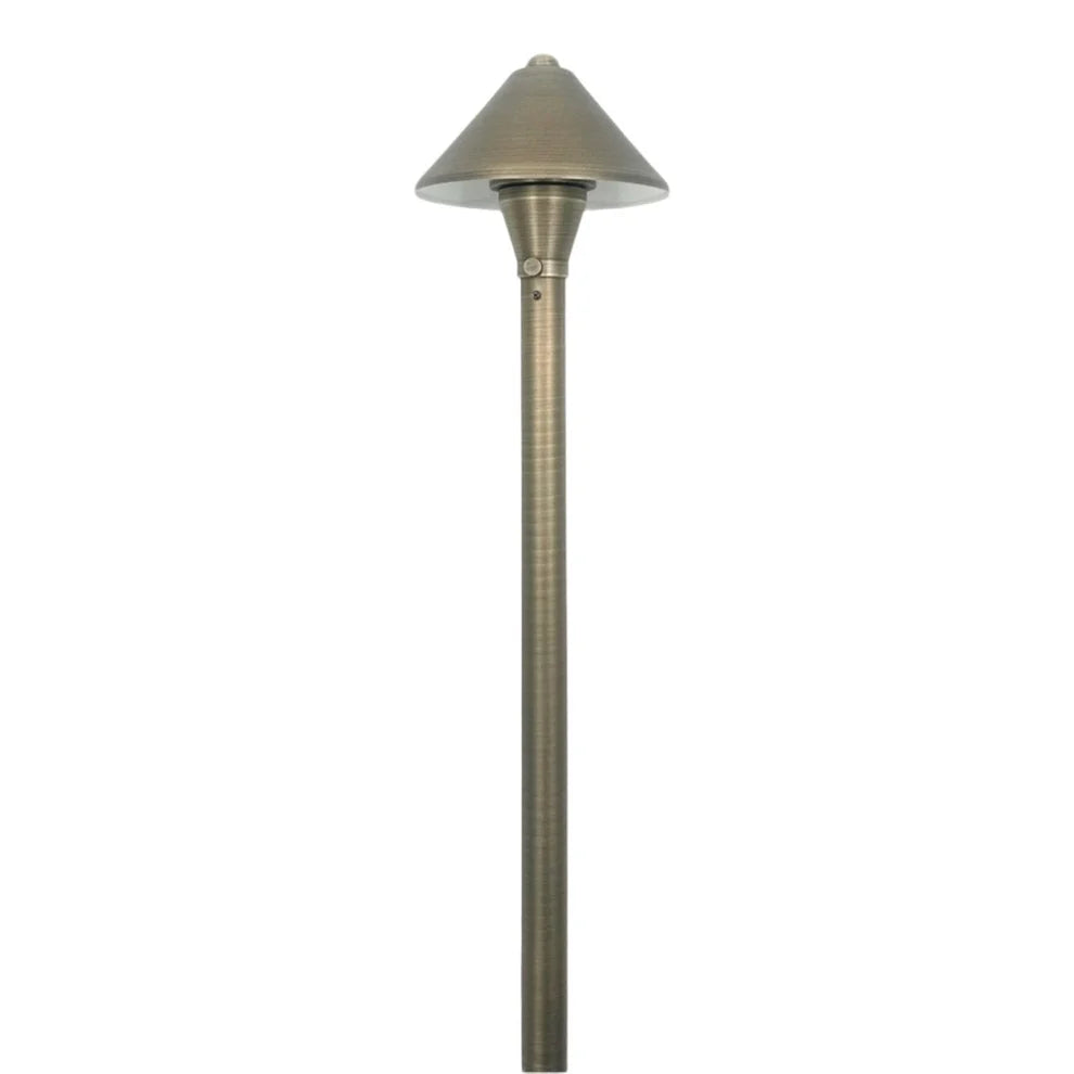BPLP10 Mortirolo Antique Brass Low Voltage Outdoor Path Light - Elegant Landscape Lighting for Garden Walkways, Driveways, and Patios
