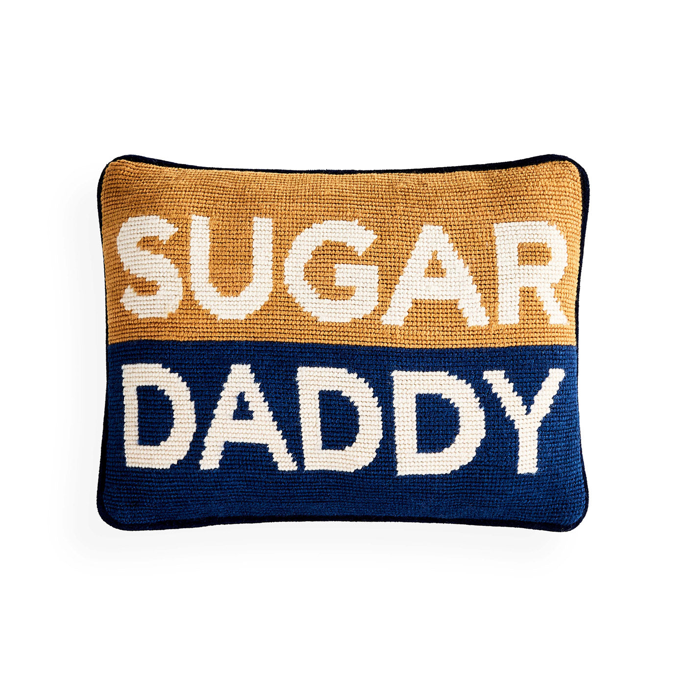Funny Sugar Daddy Needlepoint Pillow - Humorous Home Decor Gift for Friends & Family - Perfect for Living Room, Bedroom, or Office Decor