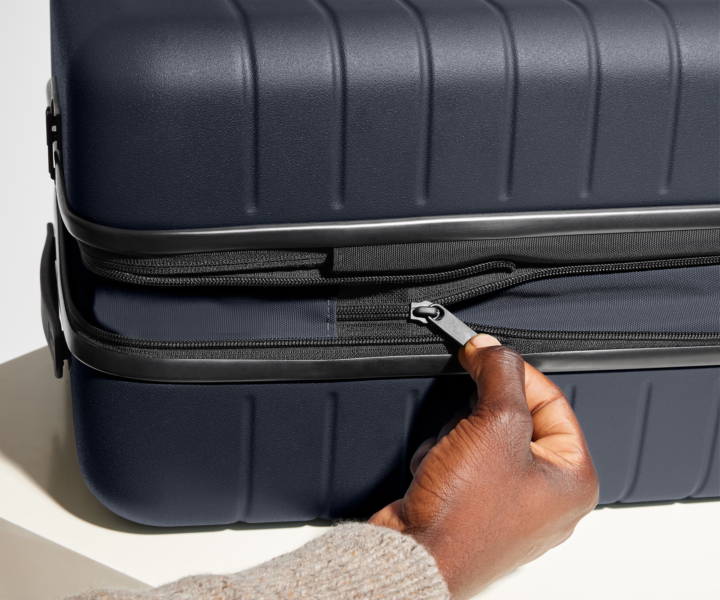 The Carry On Flex in Navy Blue - Lightweight Expandable Luggage for Travel - Perfect for Airplane, Business Trips & Weekend Getaways