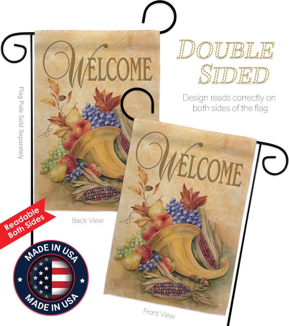 Autumn Cornucopia Garden Flag - Fall Harvest Decor for Outdoor & Home