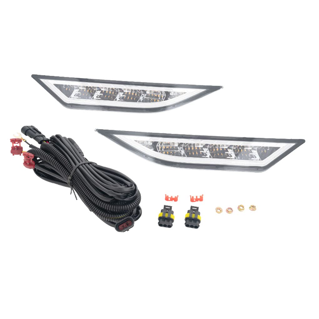 2019-2020 Toyota Avalon LED Daytime Running Lights & Fog Lights Kit with Switch Harness - Complete Left & Right Assembly Set for Enhanced Visibility and Safety Driving