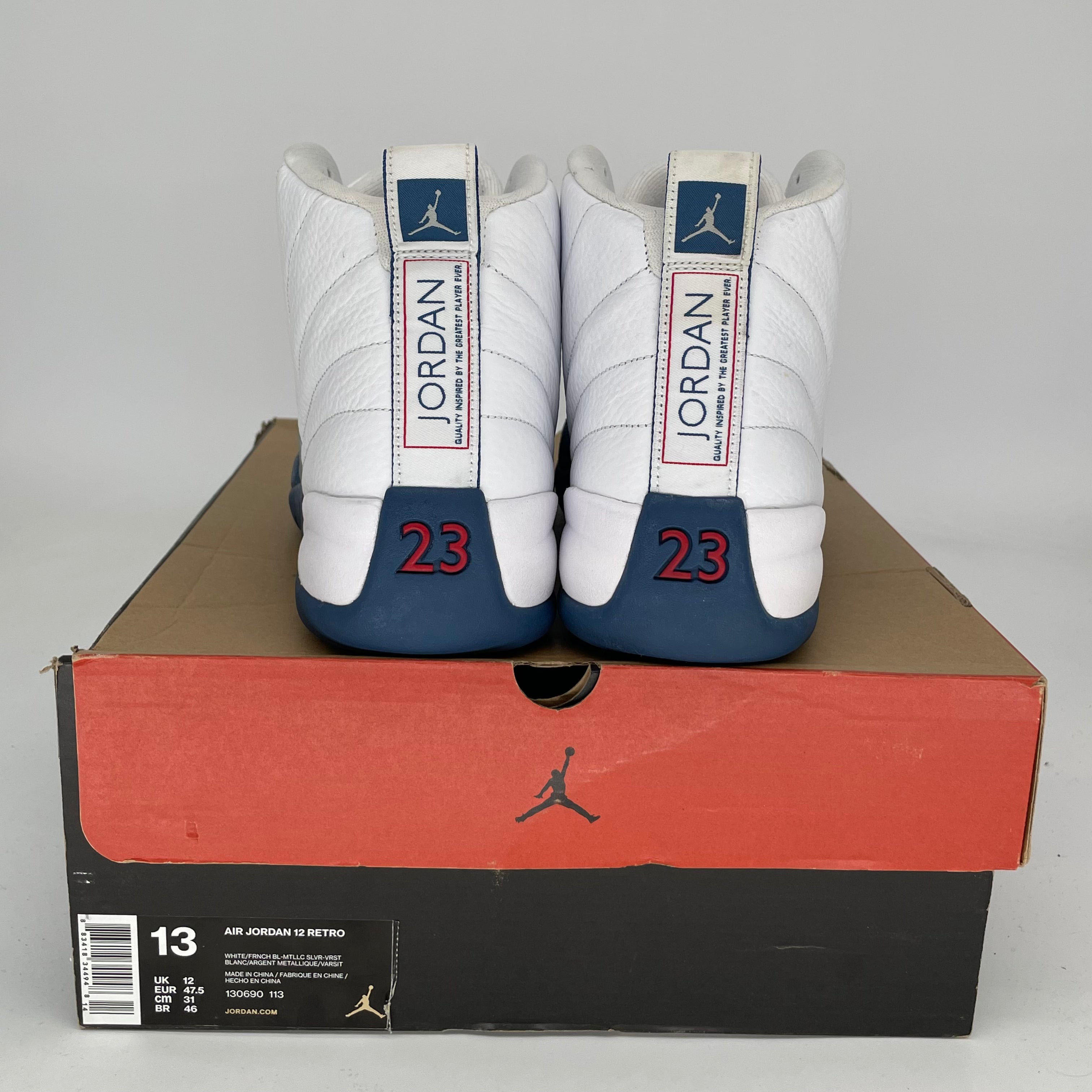 Original Air Jordan 12 Retro 'French Blue' Men's Basketball Shoes Size 13 (130690-113) - Perfect for Sneaker Collectors & Court Performance