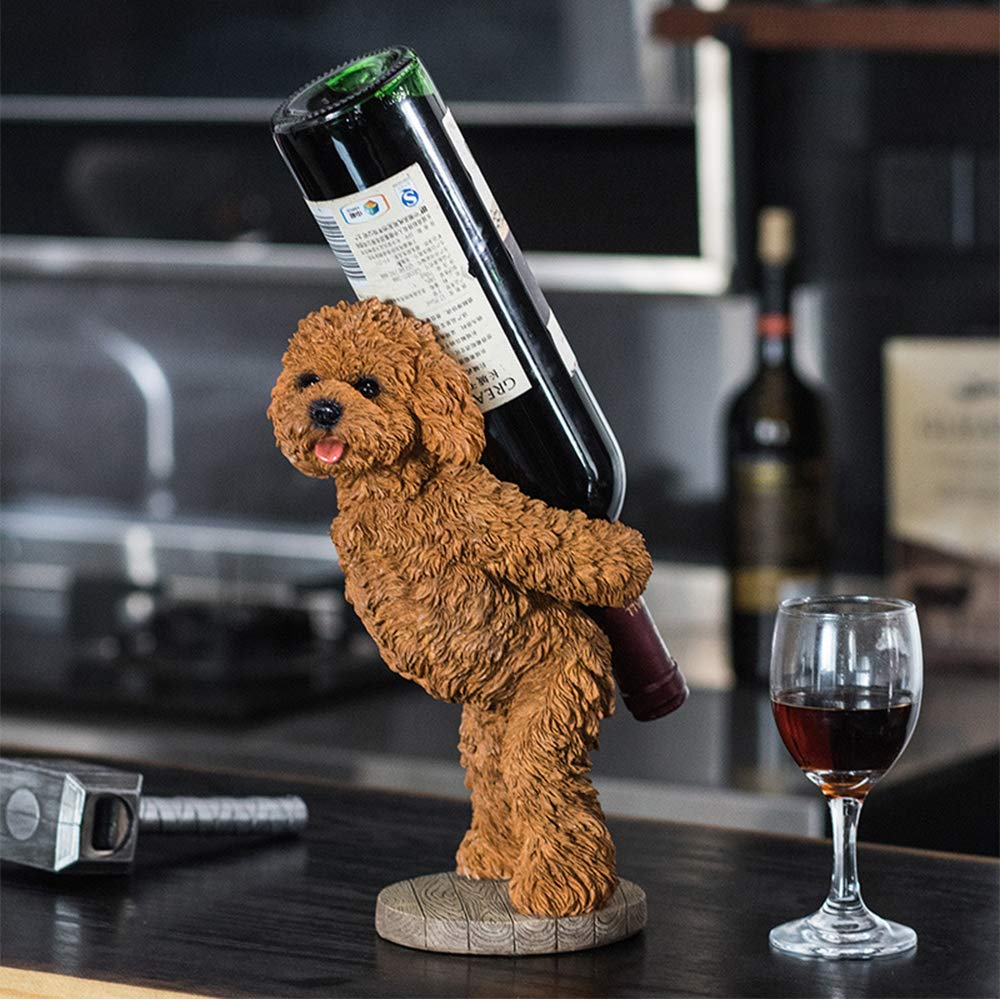 Puppy Dog Wine Bottle Holder - Cute Tabletop Wine Rack Decor for Kitchen, Bar & Home - Perfect Gift for Dog Lovers & Wine Enthusiasts