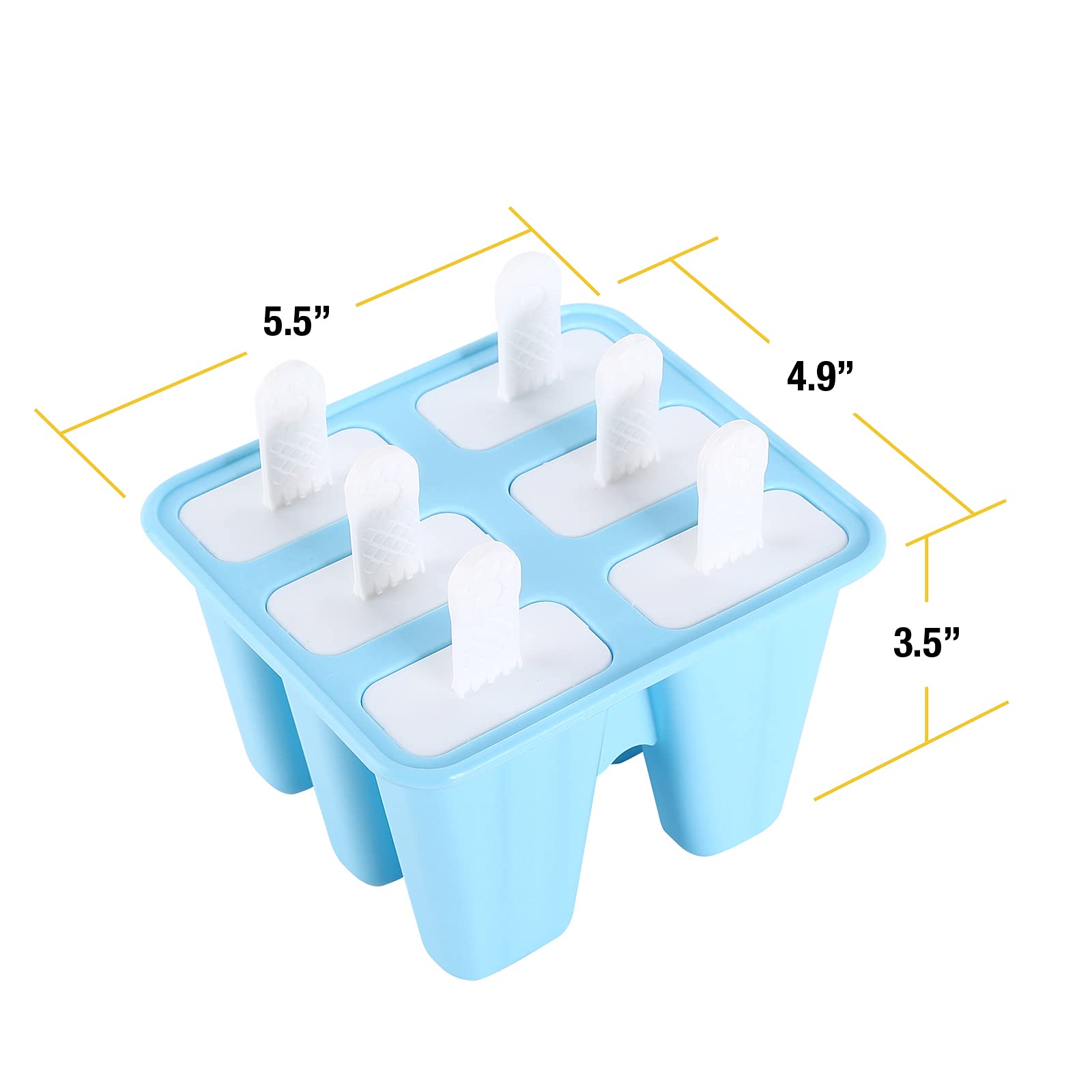 6-Piece BPA-Free Silicone Popsicle Molds for Homemade Ice Pops - Perfect for Summer Treats, Kids Snacks & Healthy Frozen Desserts