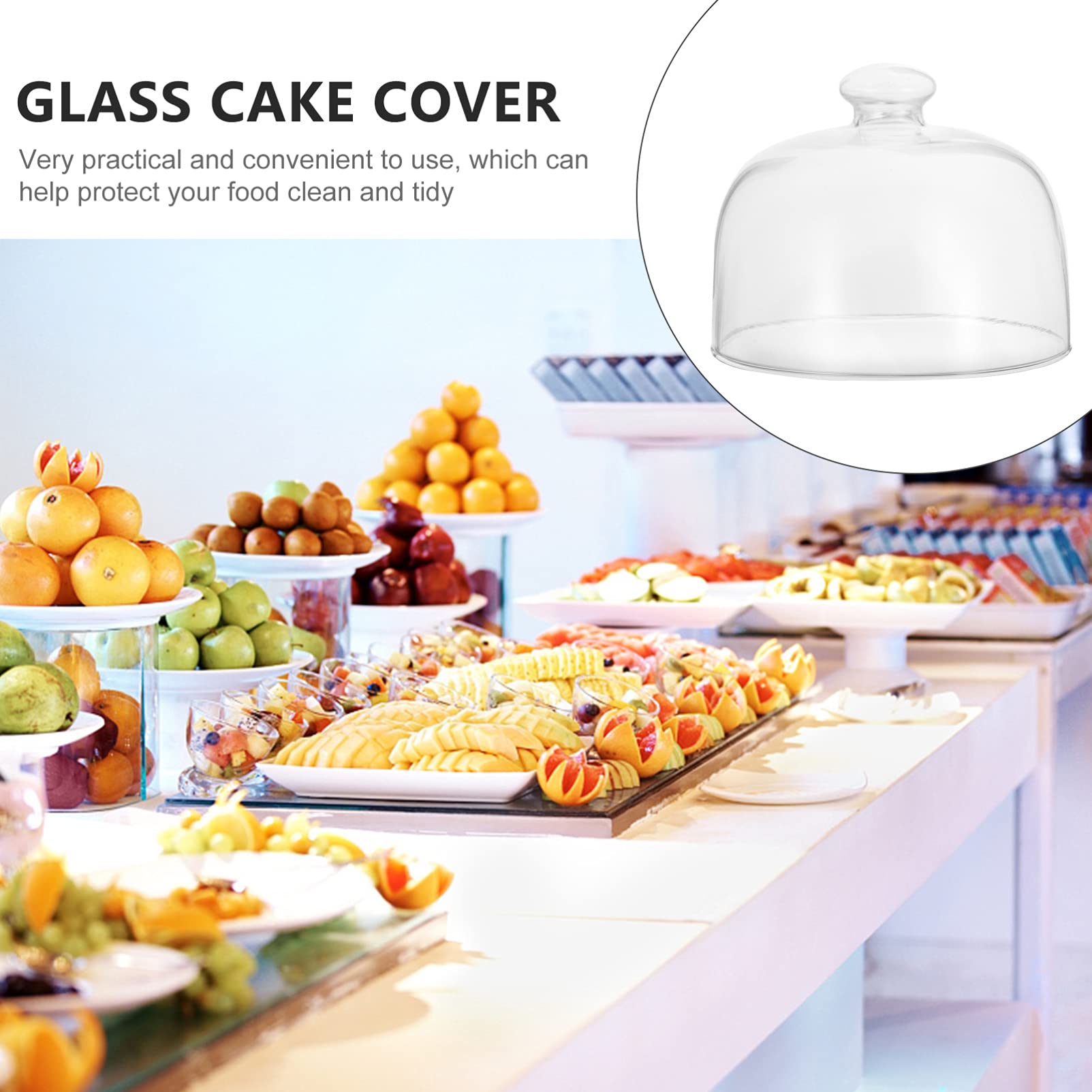 Glass Cake Dome with Lid - Clear Round Cake Cover for Home Baking, Dessert Display & Food Platter - Perfect for Parties, Weddings & Kitchen Storage