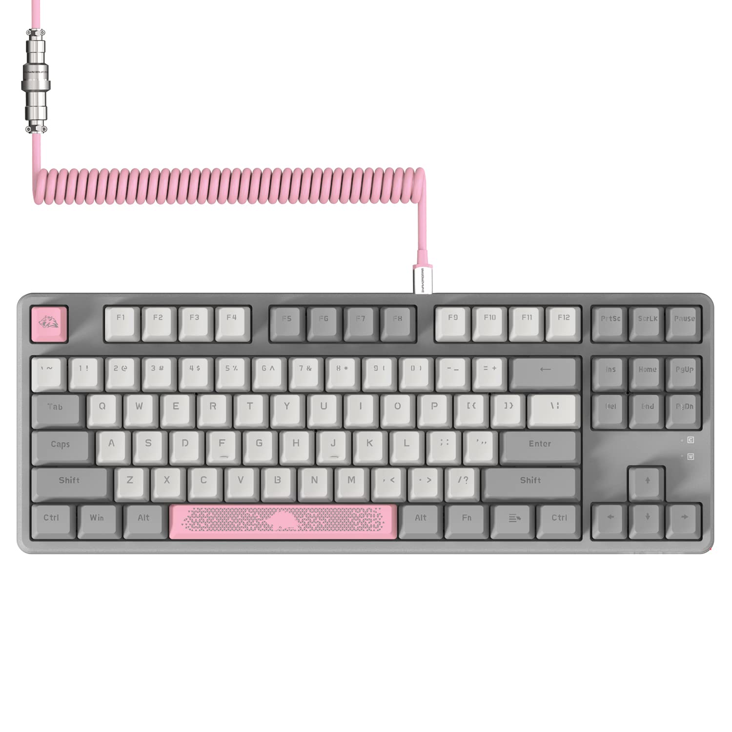 AJAZZ AK873 75% Wired Mechanical Gaming Keyboard - Hot Swappable Brown Switches, RGB Backlit, 87-Key Compact Design with PBT Keycaps & USB-C Cable for PC/Mac (Dark Grey) - Perfect for Esports, Office Work & Typing Enthusiasts