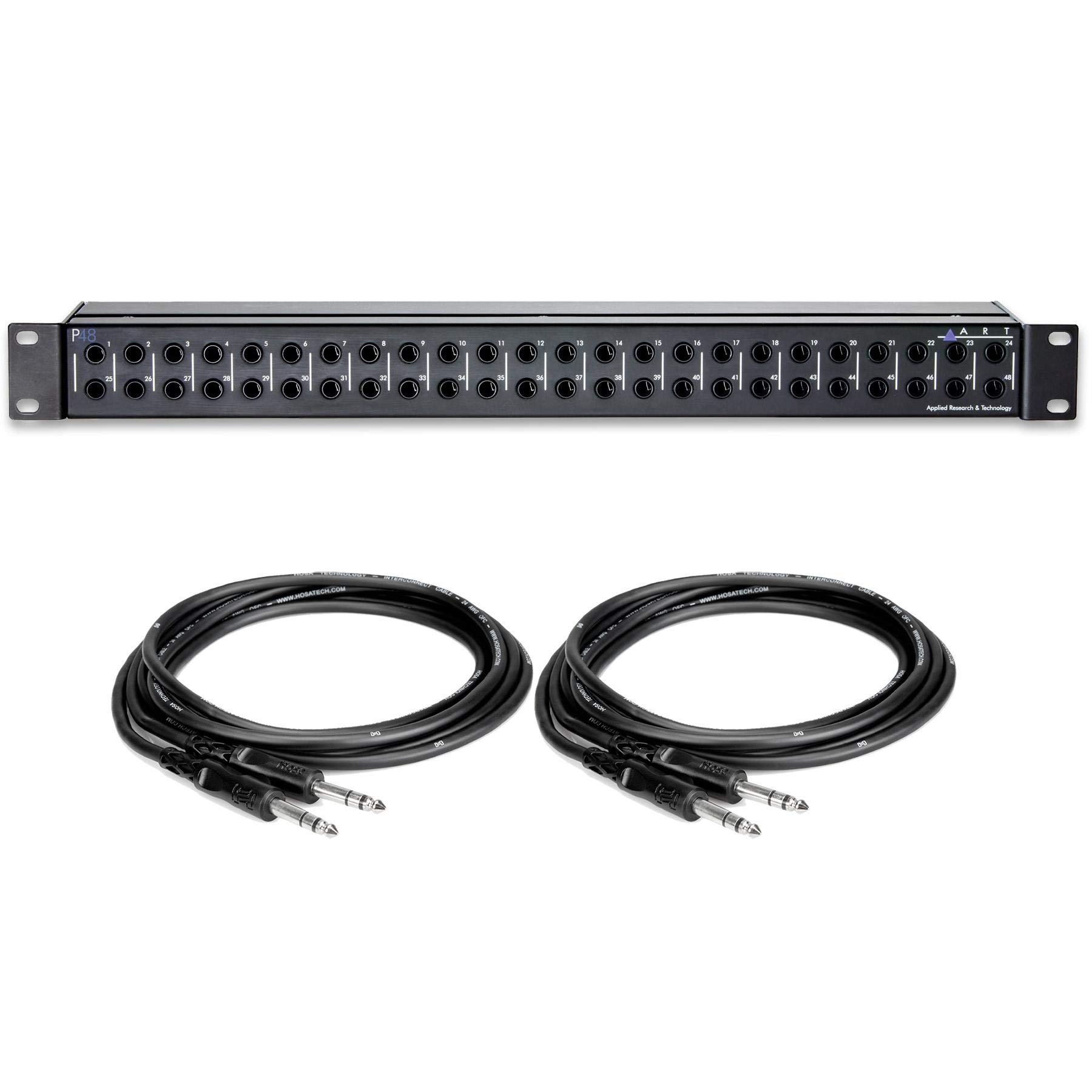 ART P48 Professional Patchbay Bundle with 2 High-Quality TRS 1/4