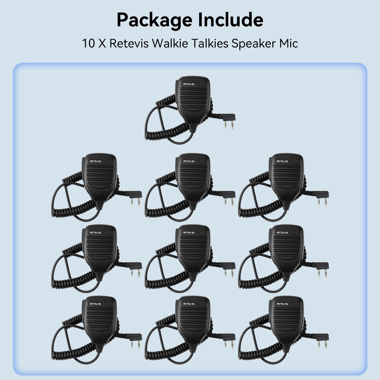 Retevis 2 Pin Shoulder Microphone Speaker - 5 Pack Walkie Talkie Mic Compatible with Retevis H-777 RT22 RT68 & Baofeng UV-5R BF-F8HP - Perfect for Security, Construction, and Outdoor Adventures