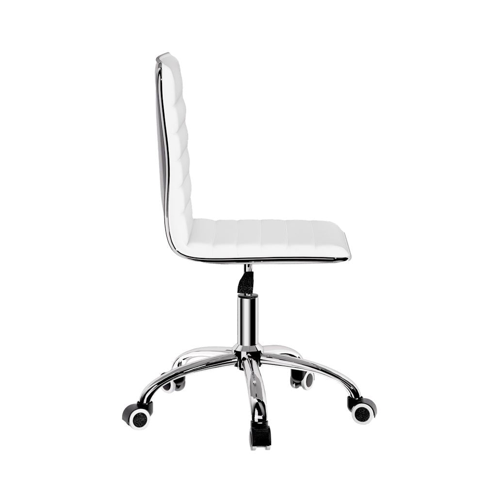 Artiss Office Chair - Ergonomic Computer Desk & Gaming Chair with PU Leather, Low Back Support, White - Perfect for Home Office, Gaming & Workspace