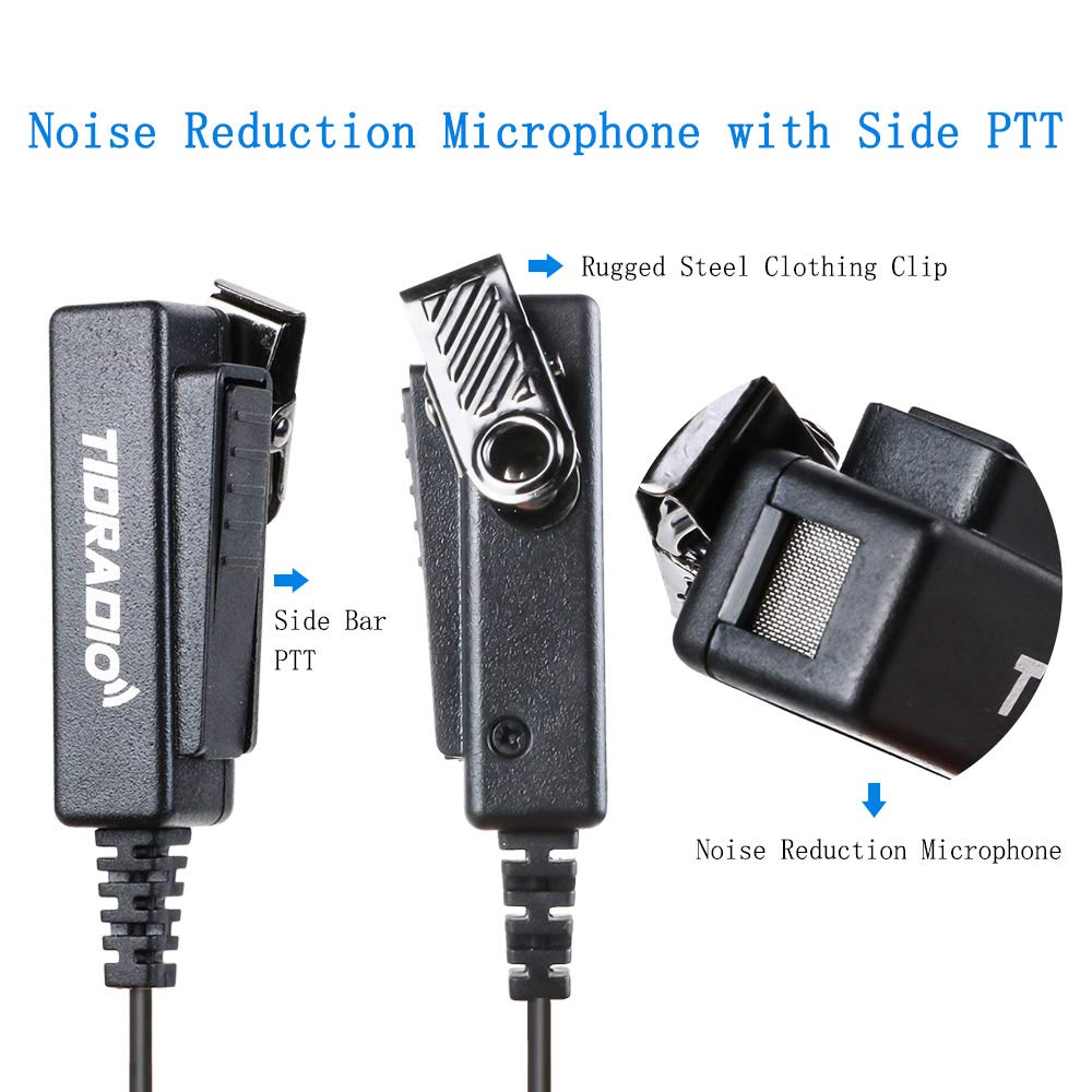 Motorola 2-Pin Covert Acoustic Tube Earpiece with Mic for Walkie Talkies - Compatible with CP200, CLS1410, CP110, GP300, CP040 Two-Way Radios (2 Pack) - Ideal for Security, Construction & Event Staff Communication