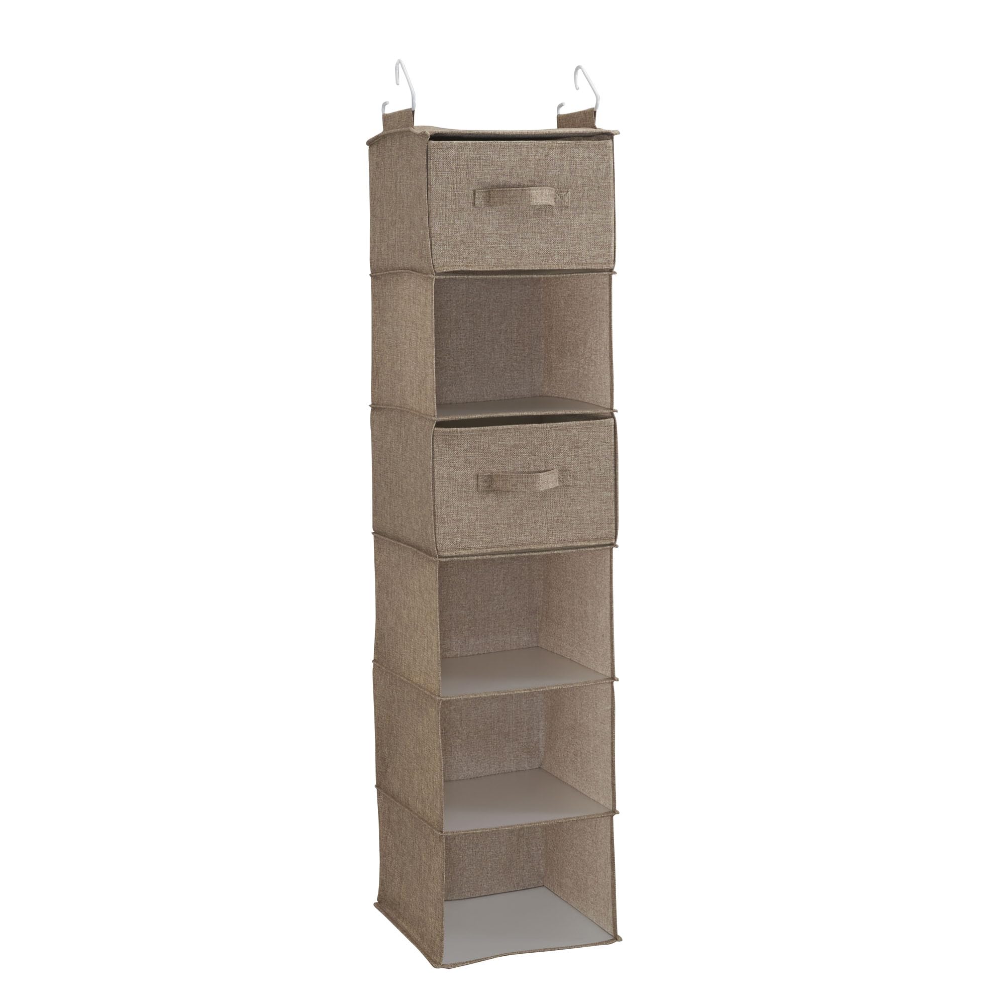 6-Shelf Hanging Closet Organizer with Hooks - Space Saving Storage for Bedroom, Bathroom & Laundry Room - Perfect for Organizing Clothes, Shoes & Household Essentials