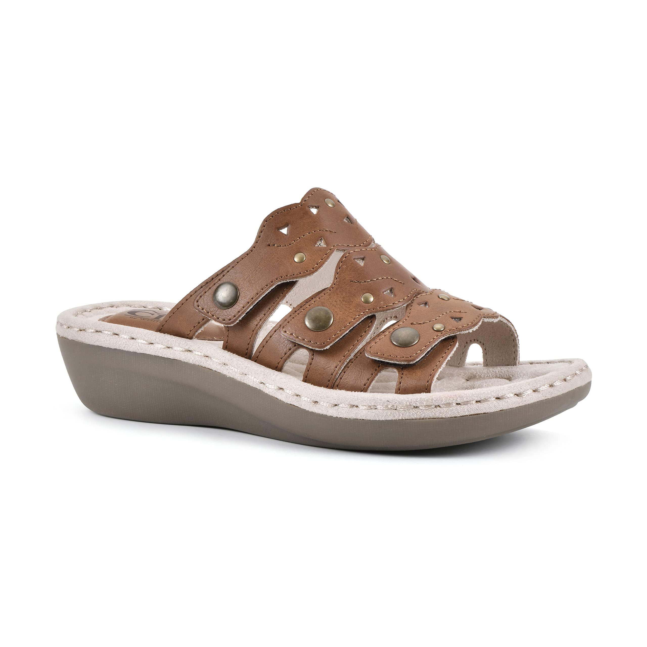 White Mountain Women's Slide Sandals - Comfortable for Home & Beach